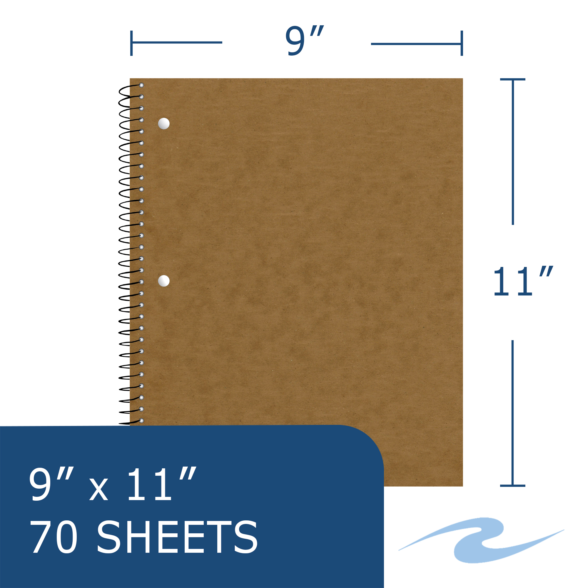 Ink What You Think™ One Subject Notebook, College Ruled, Brown Board Cover - Make It Your Own!