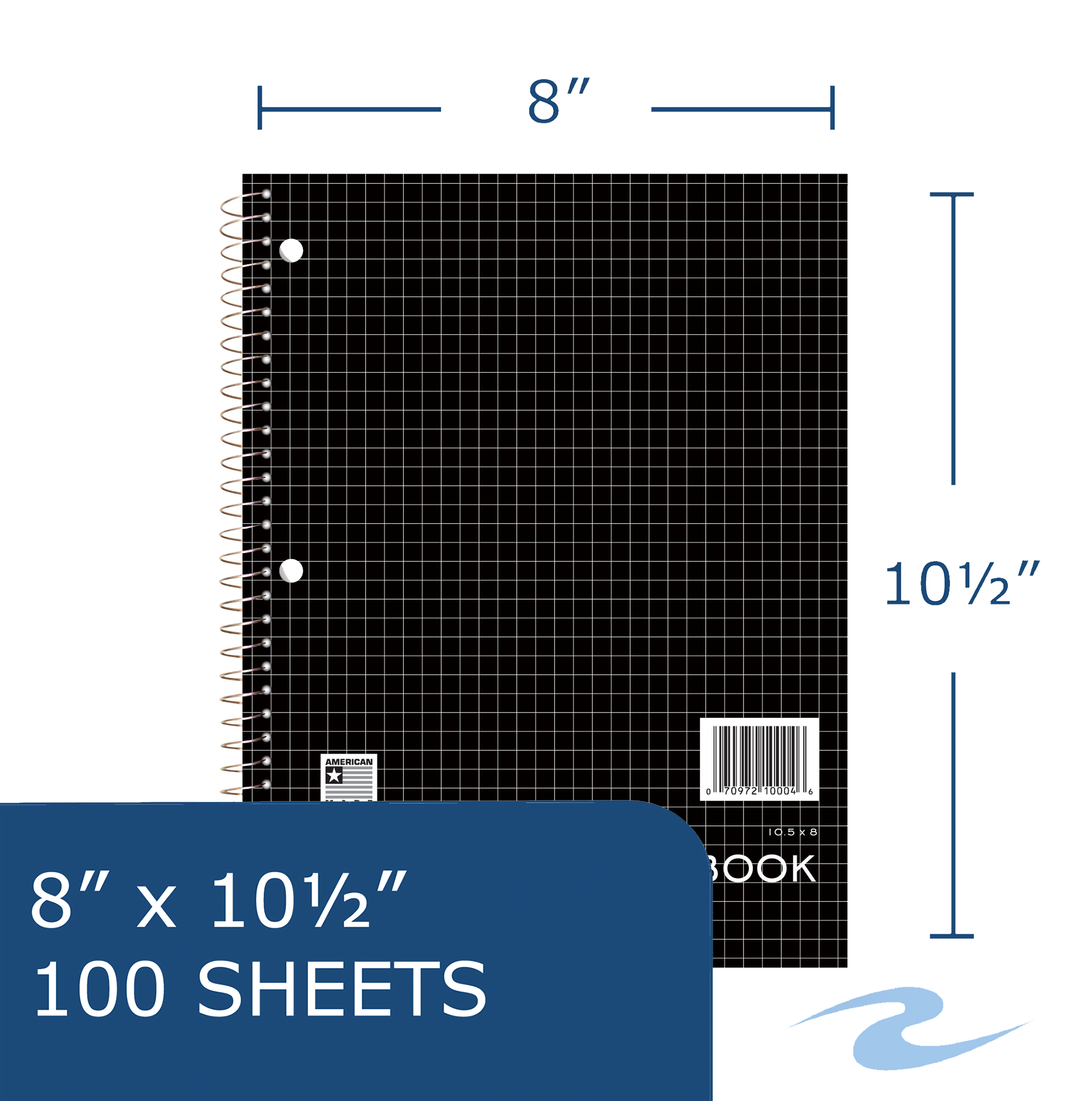 One Subject Wirebound Notebook, 4x4 Graph Ruled