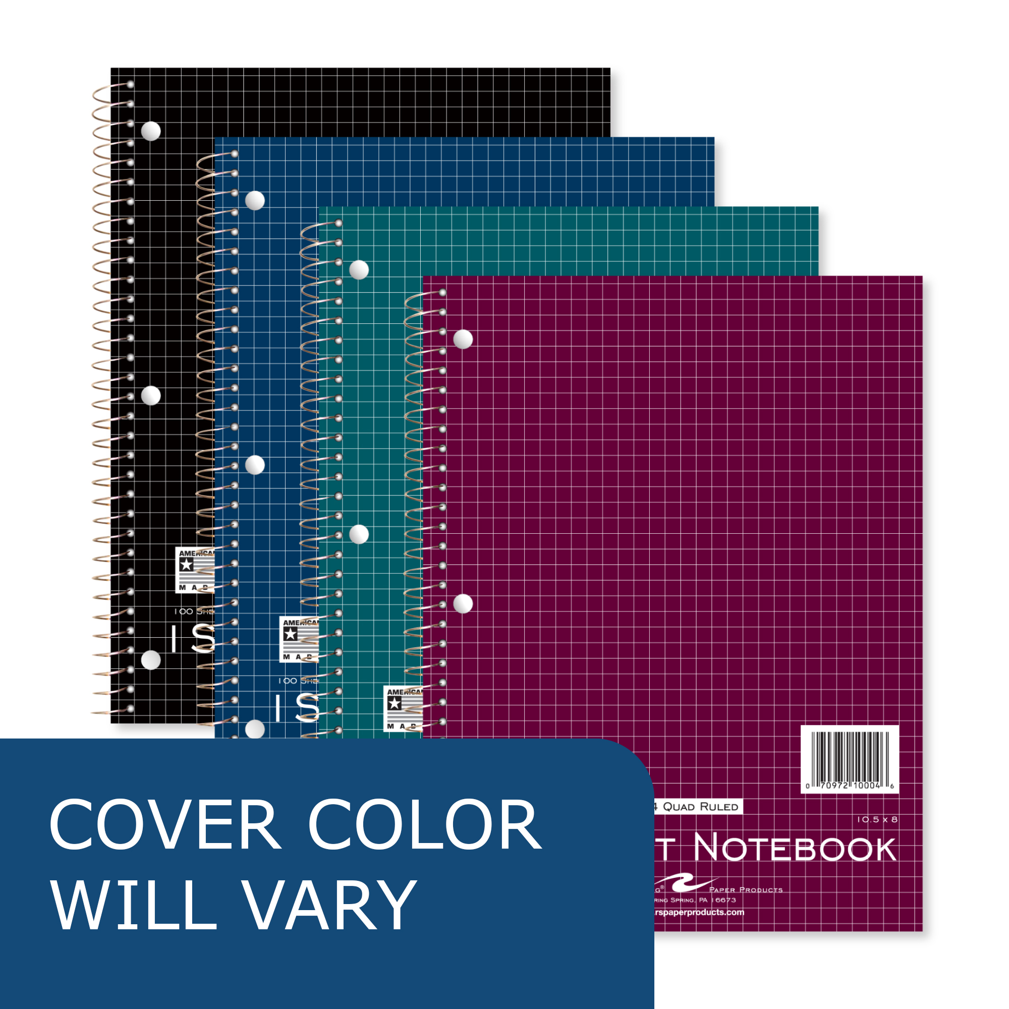 One Subject Wirebound Notebook, 4x4 Graph Ruled