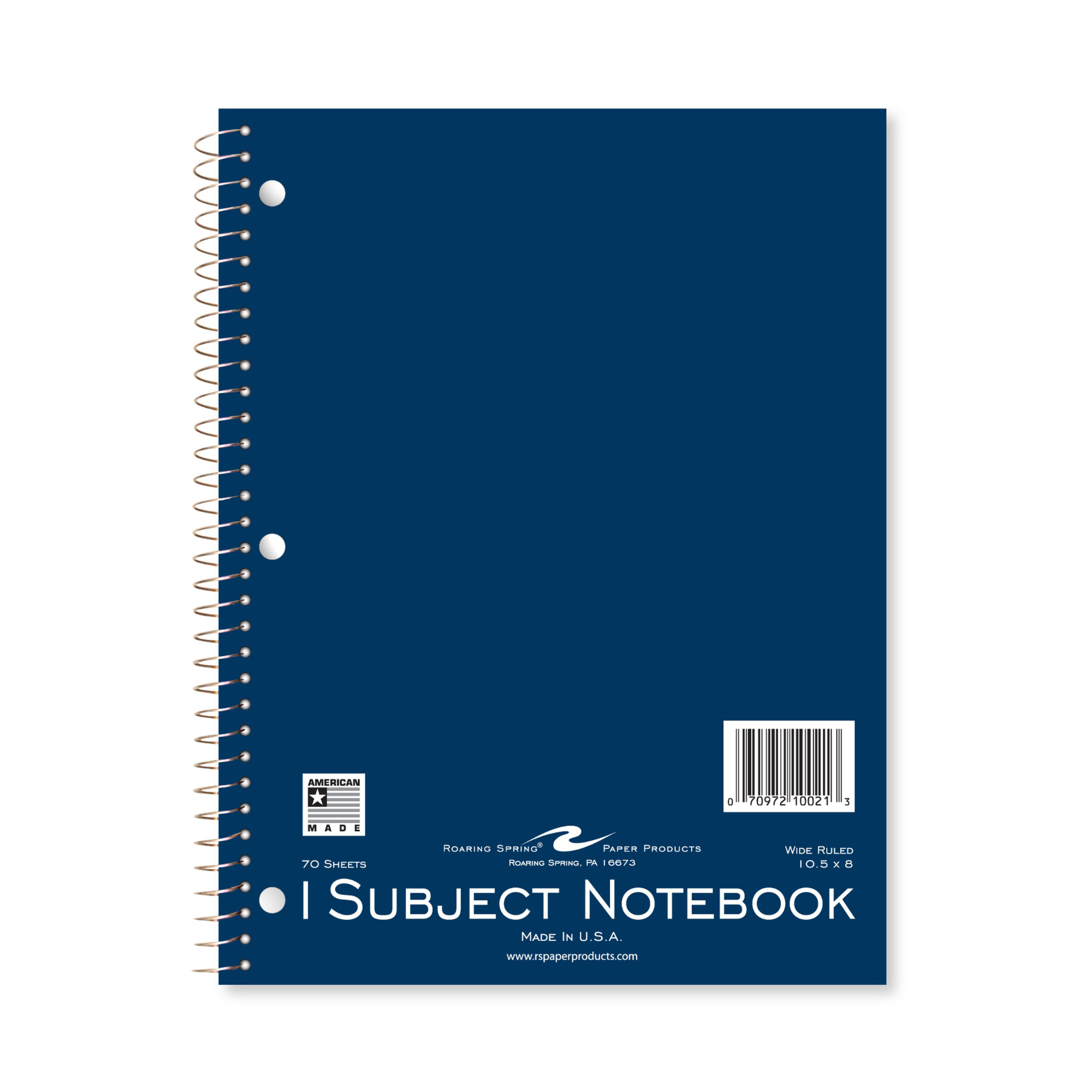 One Subject Wirebound Notebook, Wide Ruled