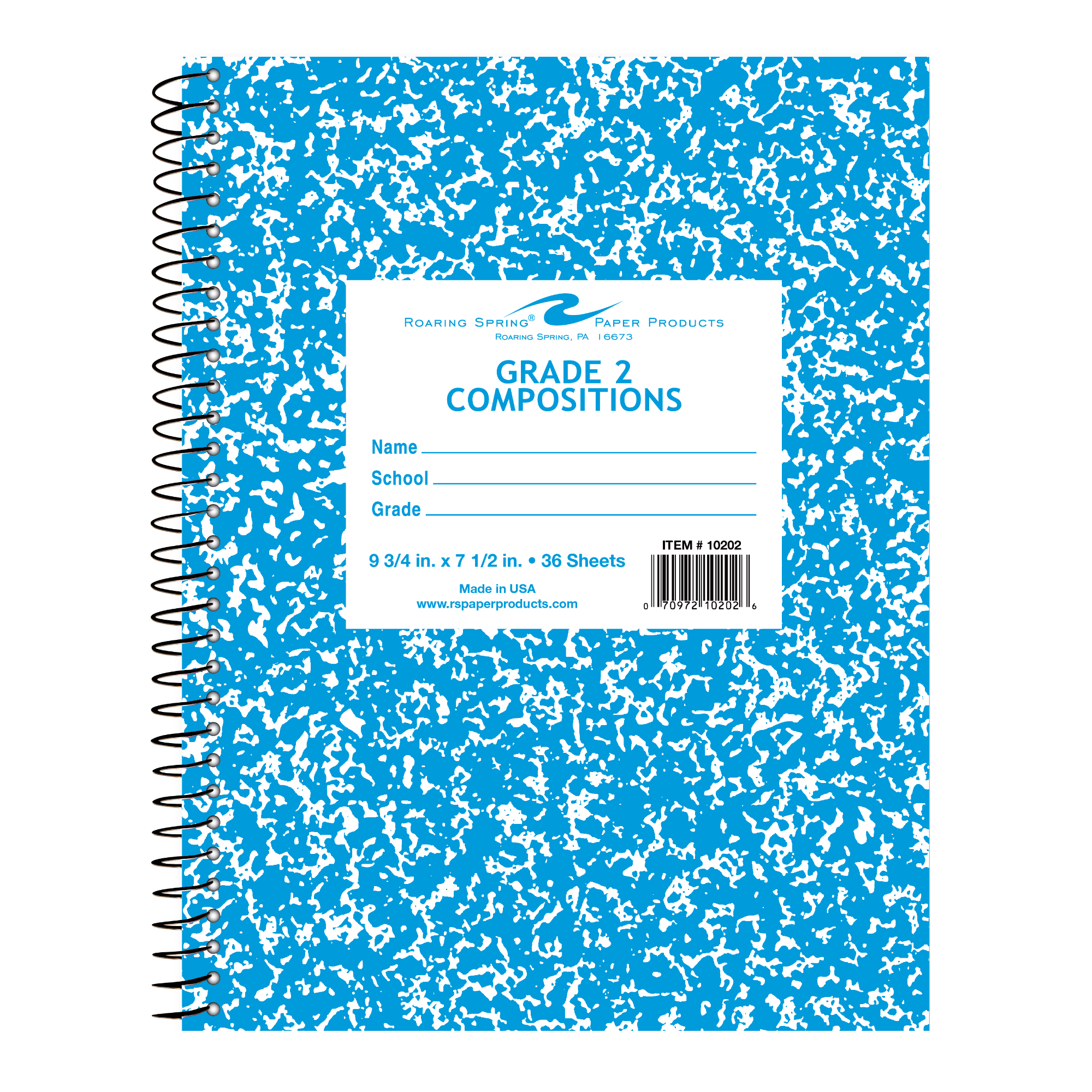 Grade 2 Wirebound Composition Book, Blue Marble Cover (Grade 2)