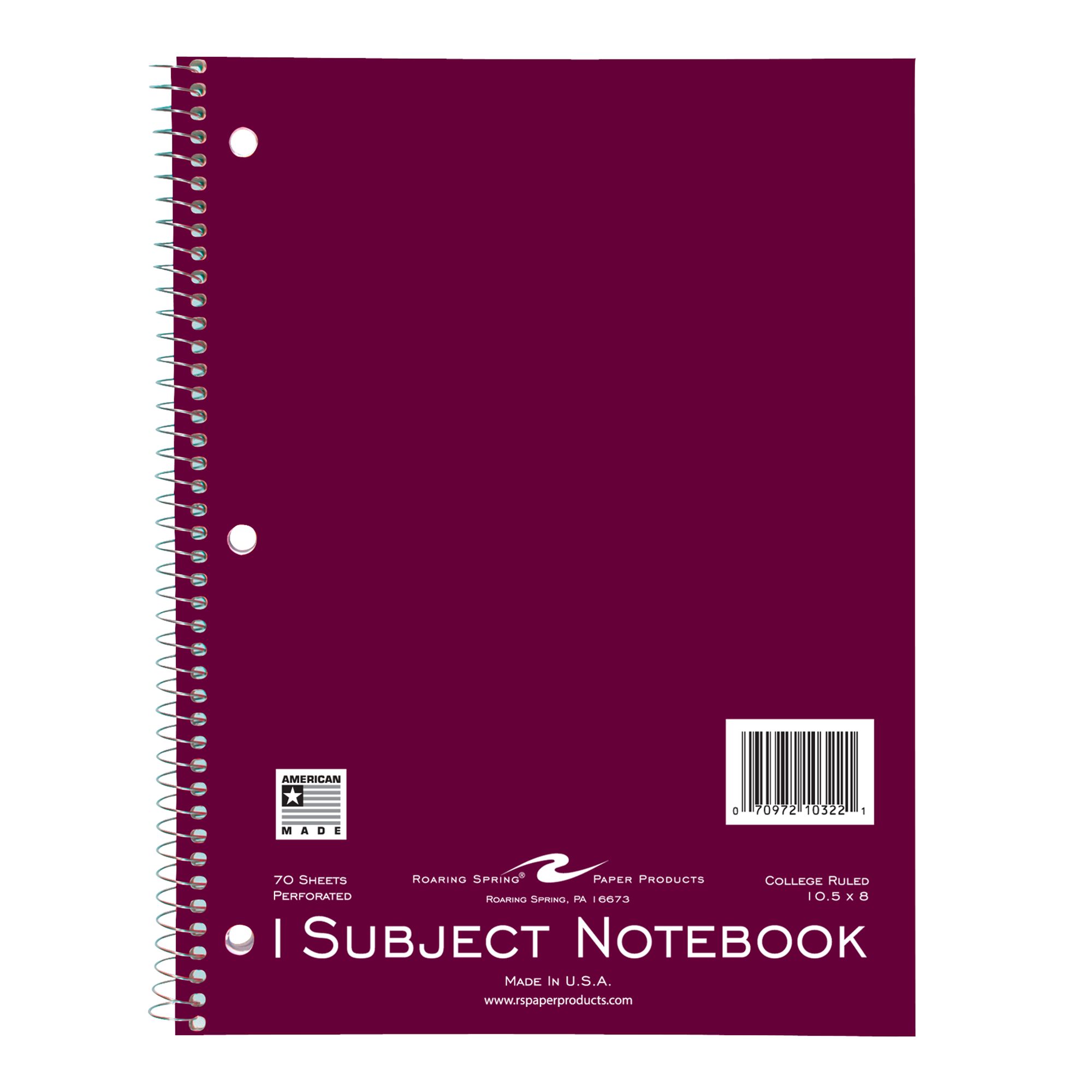 One Subject Wirebound Notebook, College Ruled, Assorted Jewel Tone Covers