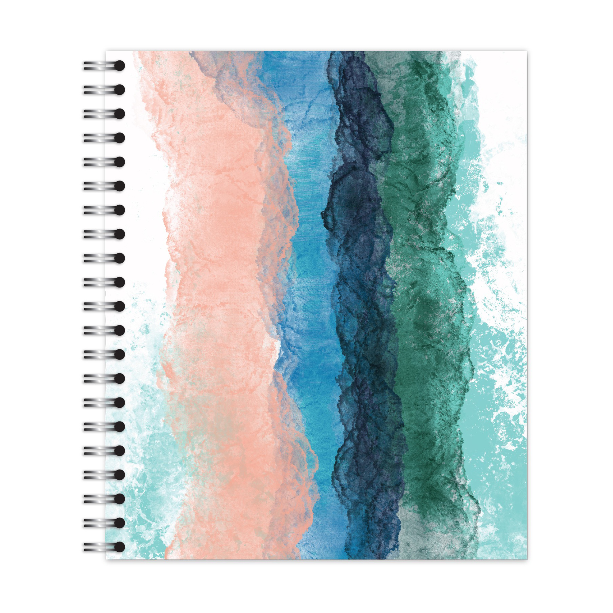 New Leaf Paper® 100% Recycled, Sustainably Designed, Large Wirebound Notebook, Watercolor Design