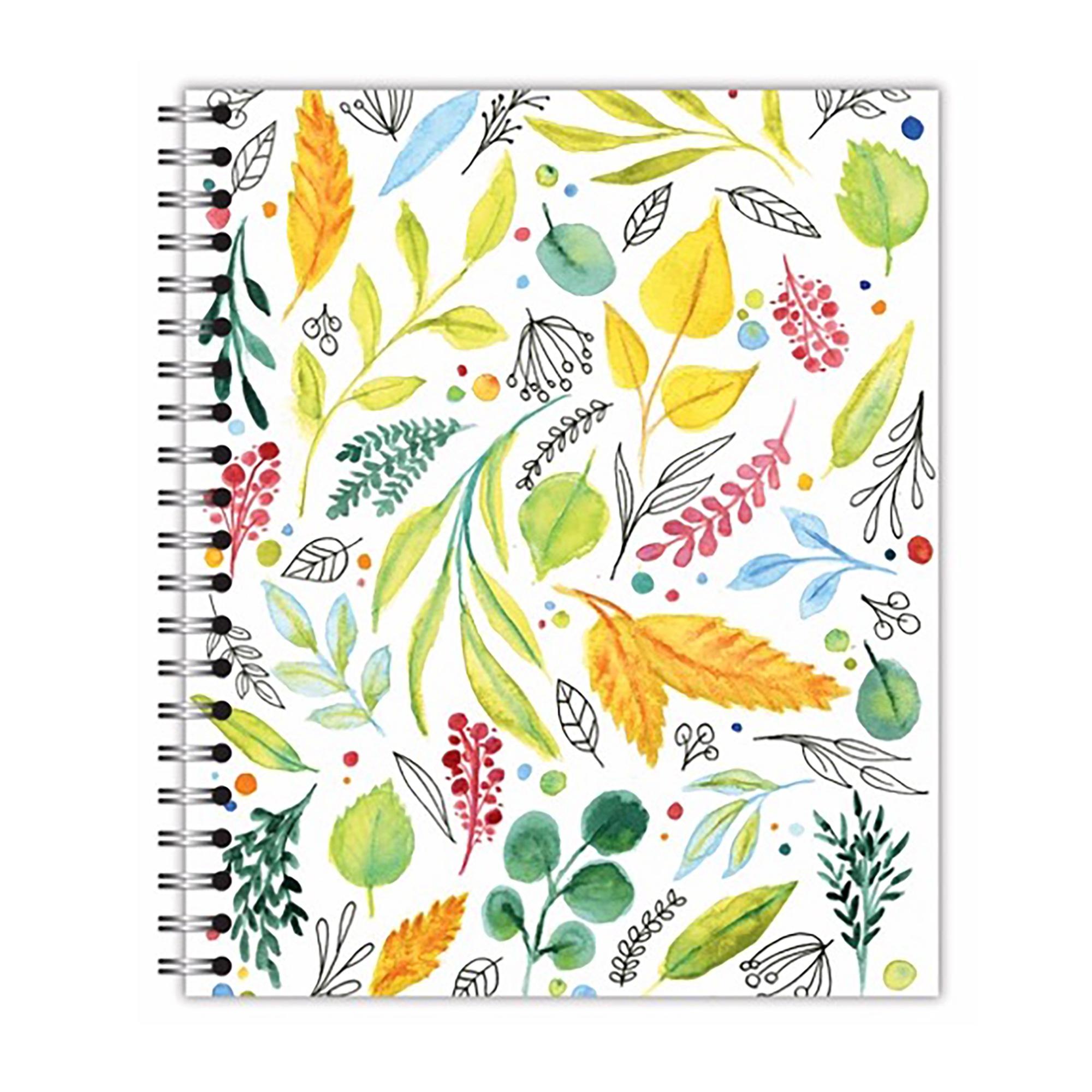 New Leaf Paper® 100% Recycled, Sustainably Designed, Large Wirebound Notebook, Leaves Design