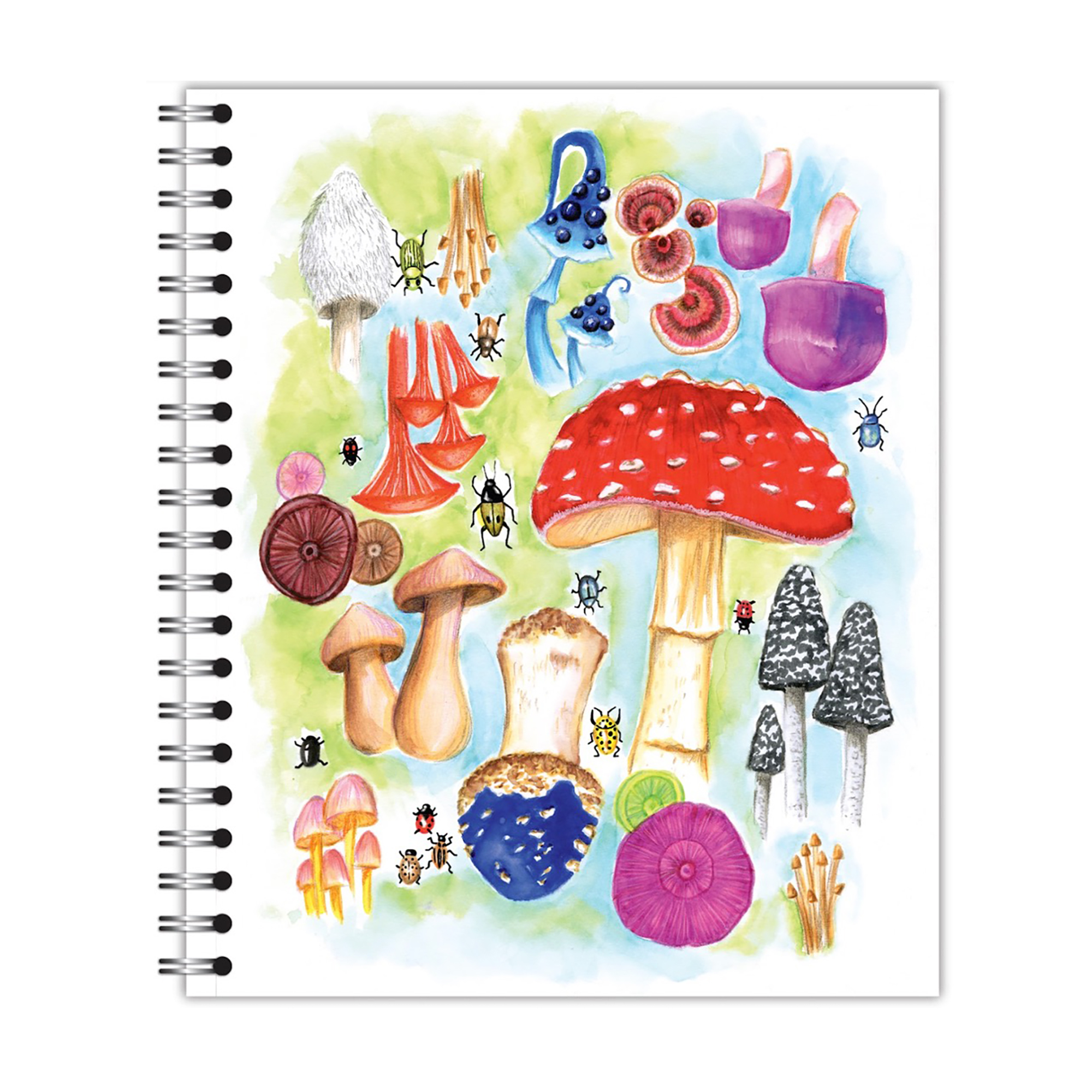New Leaf Paper® 100% Recycled, Sustainably Designed, Large Wirebound Notebook, Mushrooms Design