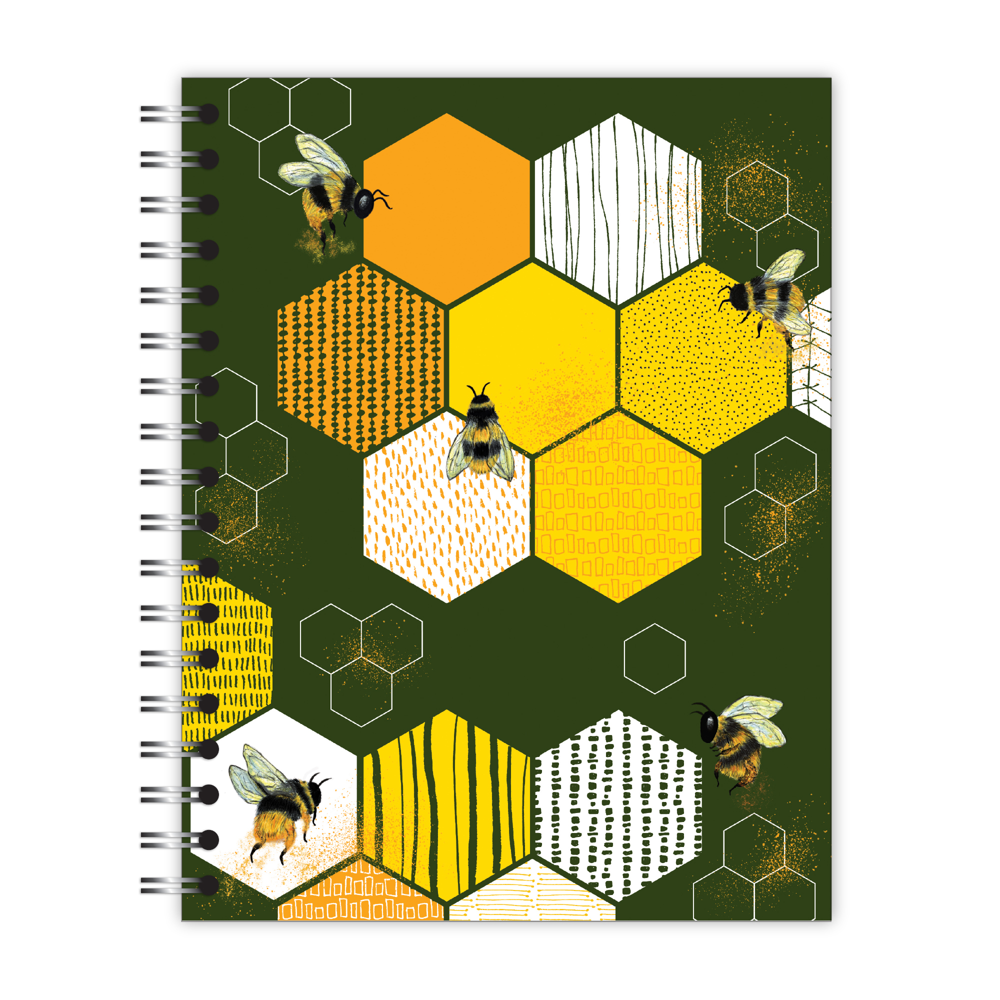 New Leaf Paper® 100% Recycled, Sustainably Designed, Small Wirebound Notebook, Bees Design