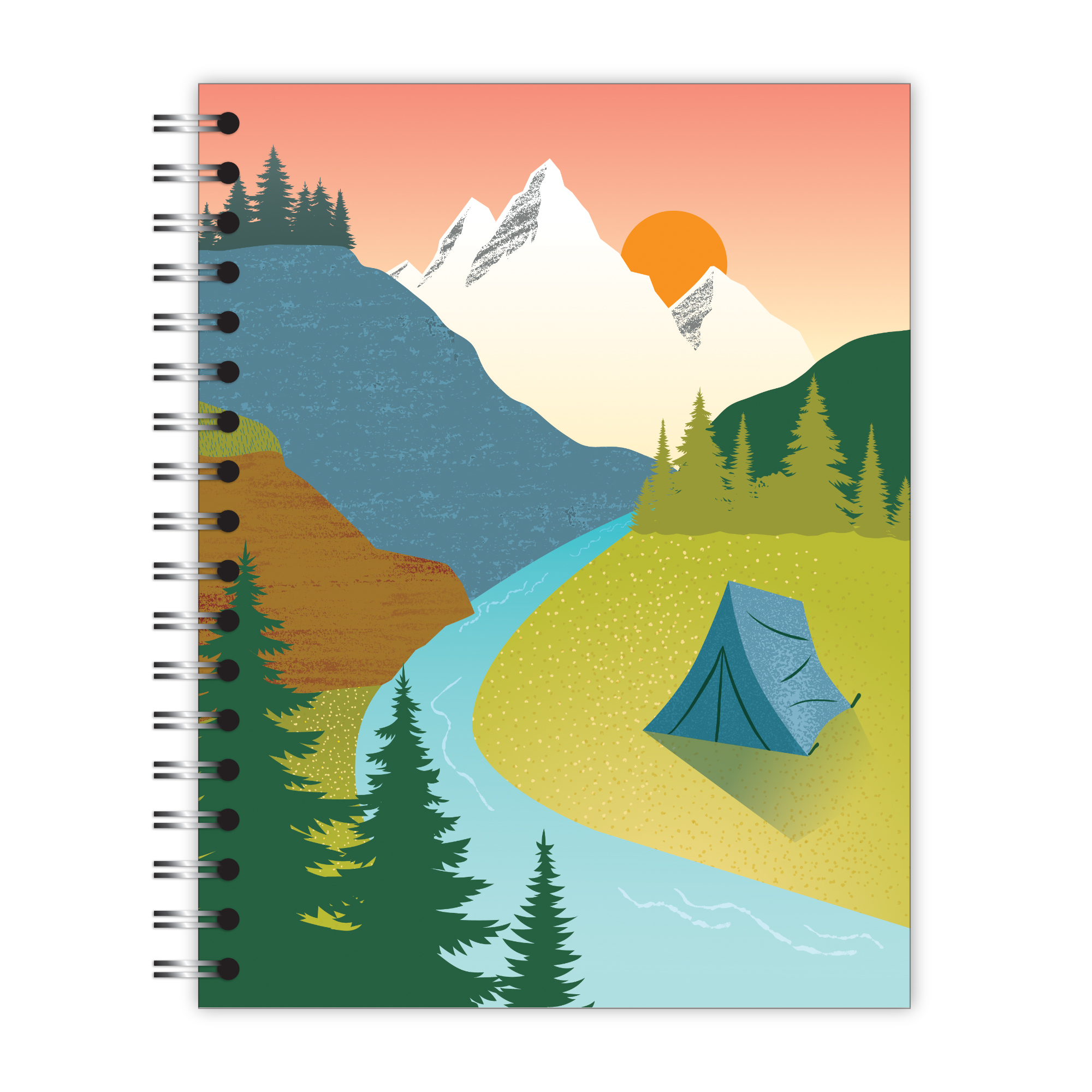 New Leaf Paper® 100% Recycled, Sustainably Designed, Small Wirebound Notebook, Camping Design