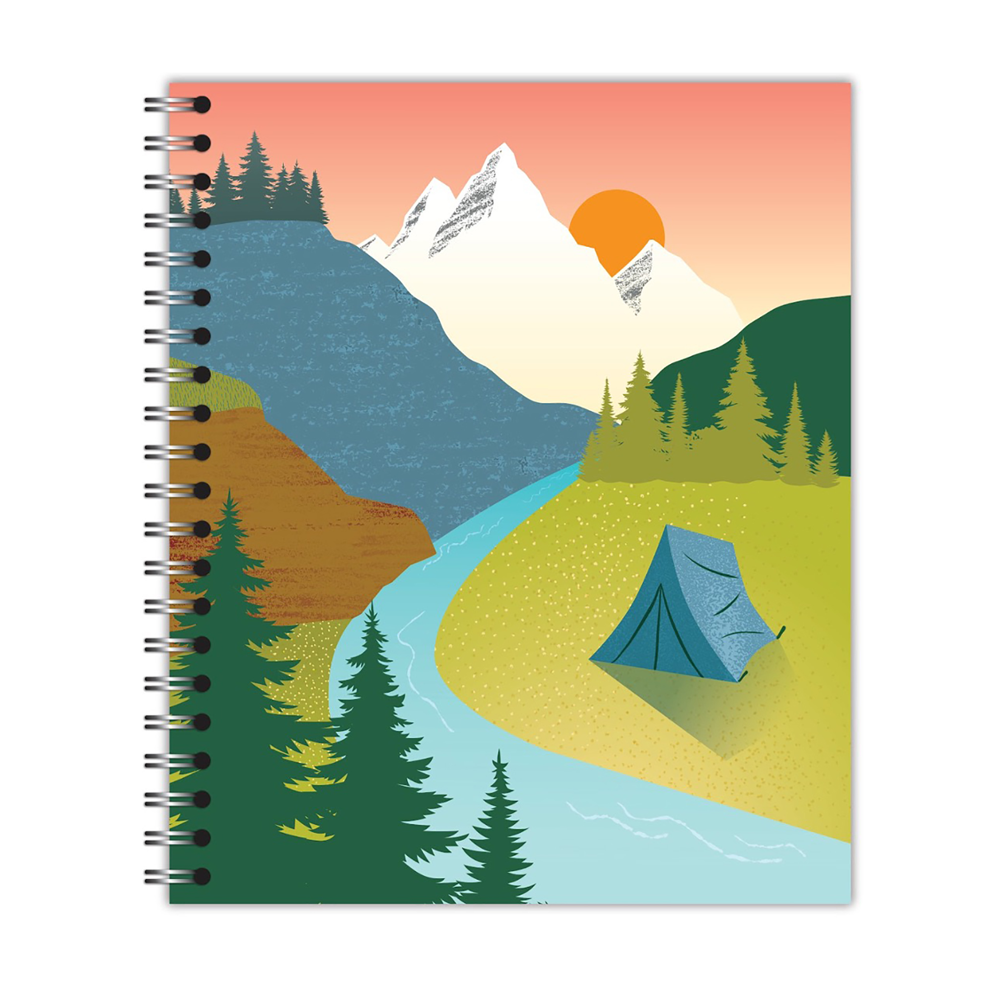 New Leaf Paper® 100% Recycled, Sustainably Designed, Large Wirebound Notebook, Camping Design