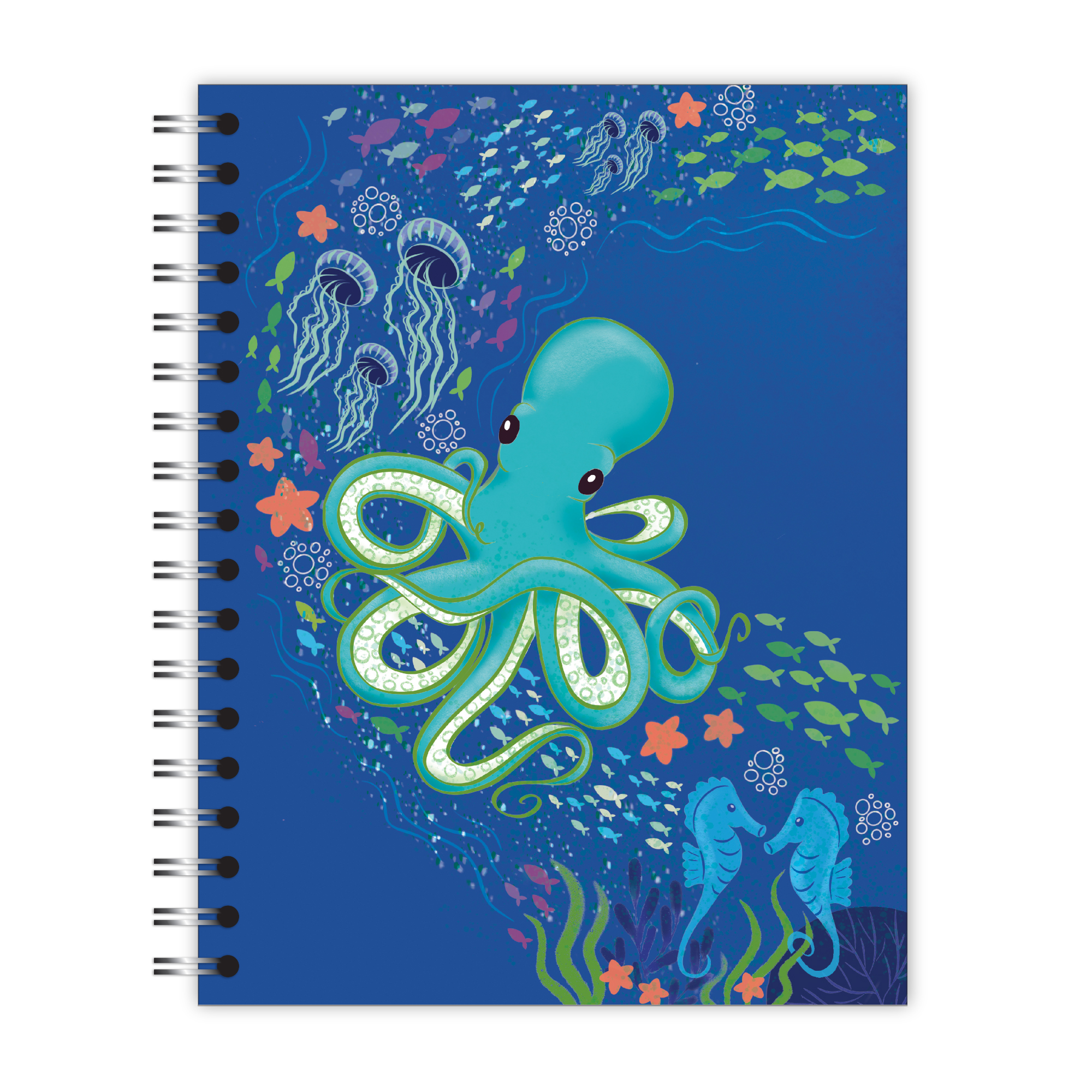 New Leaf Paper® 100% Recycled, Sustainably Designed, Small Wirebound Notebook, Sea Life Design