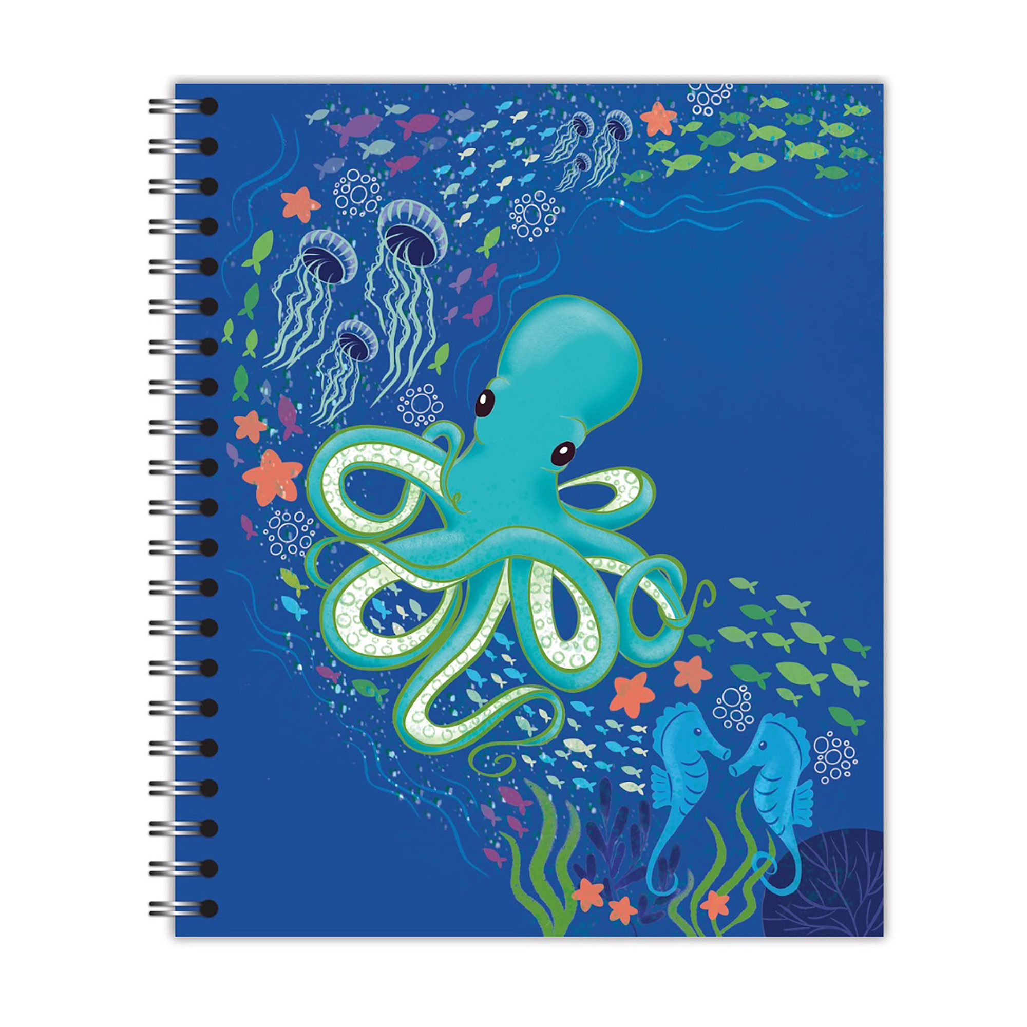 New Leaf Paper® 100% Recycled, Sustainably Designed, Large Wirebound Notebook, Sea Life Design