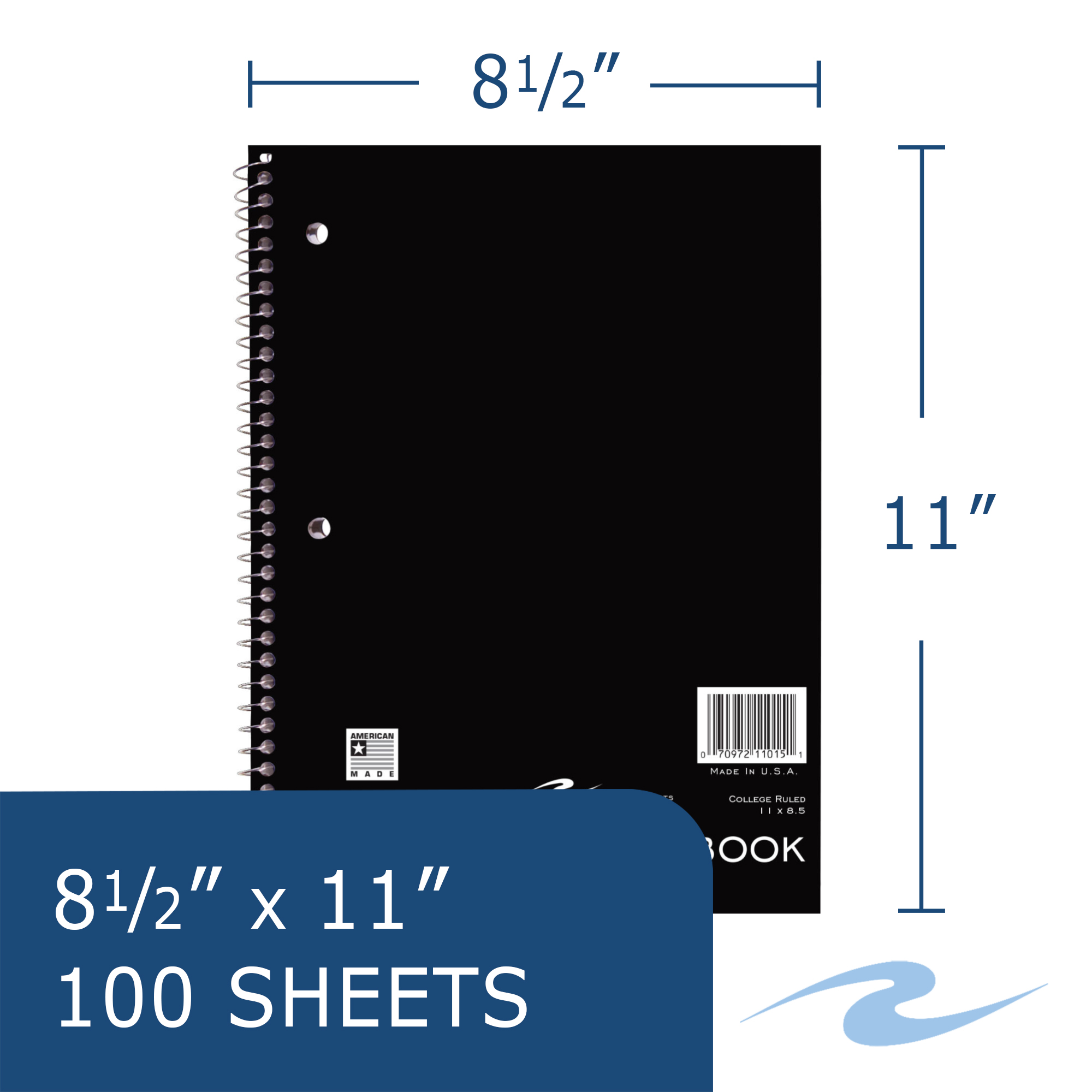 One Subject Wirebound Notebook, College Ruled