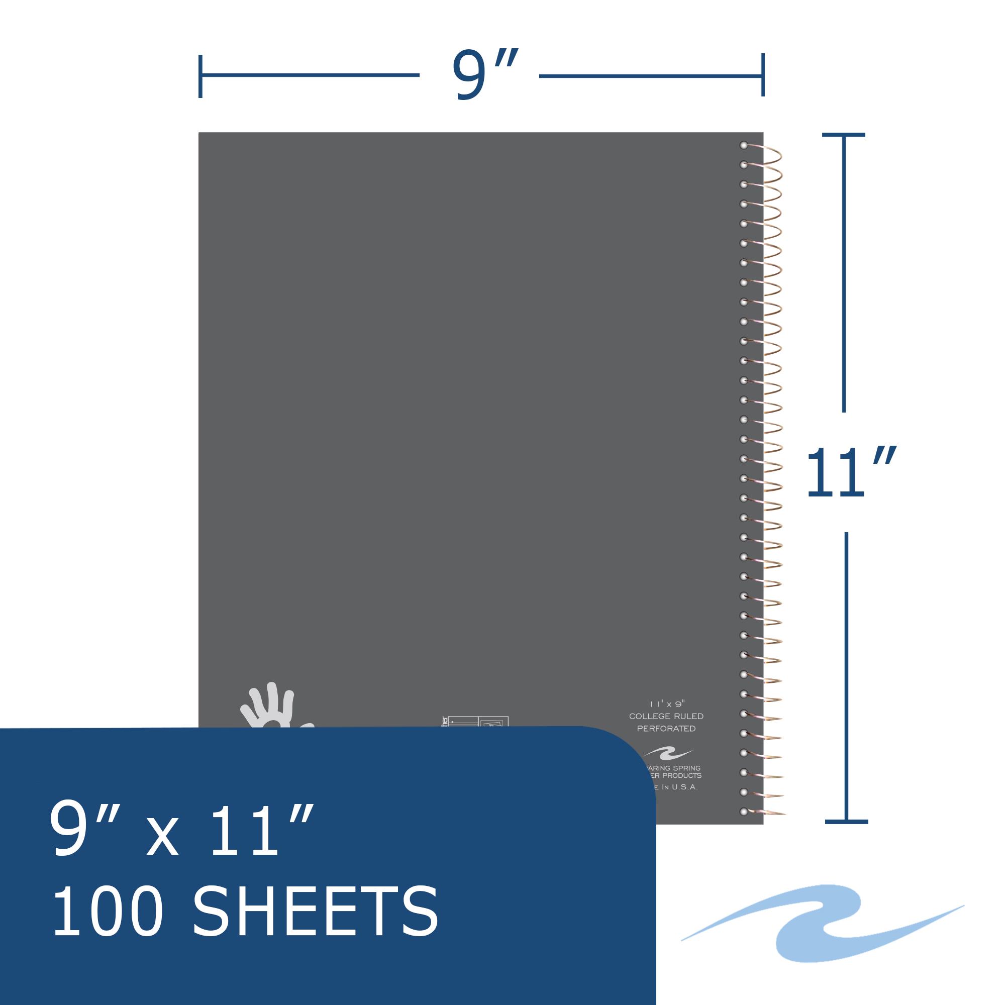 Lefty's Stasher© One Subject Wirebound Left-Handed Notebook with Cover Pocket, College Ruled