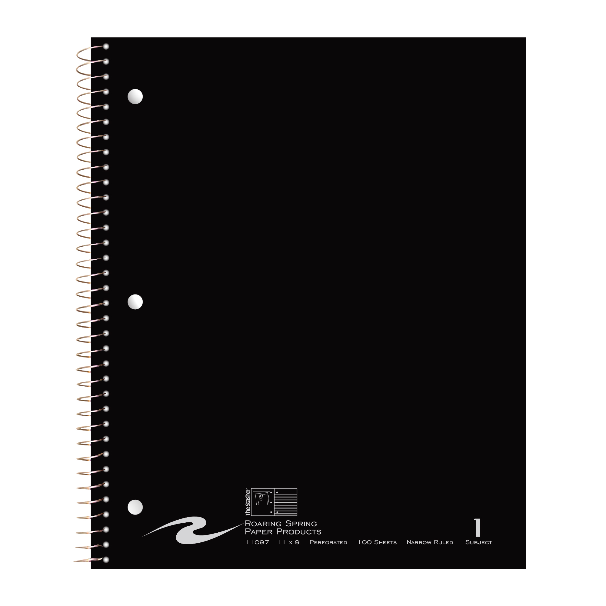 Stasher© One Subject Wirebound Notebook with Cover Pocket, Narrow Ruled