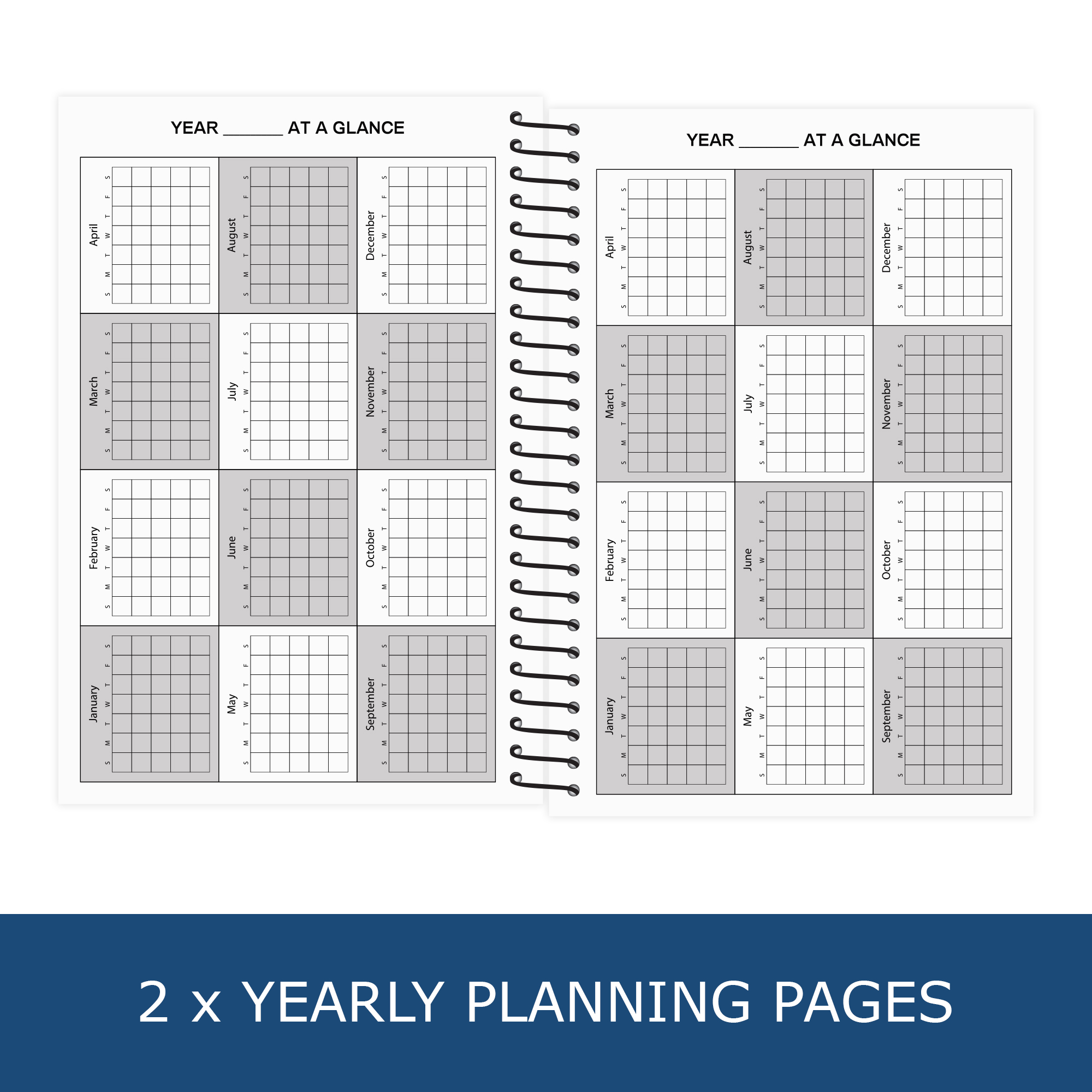 Undated Planner - 12 Monthly and 52 Weekly Spreads