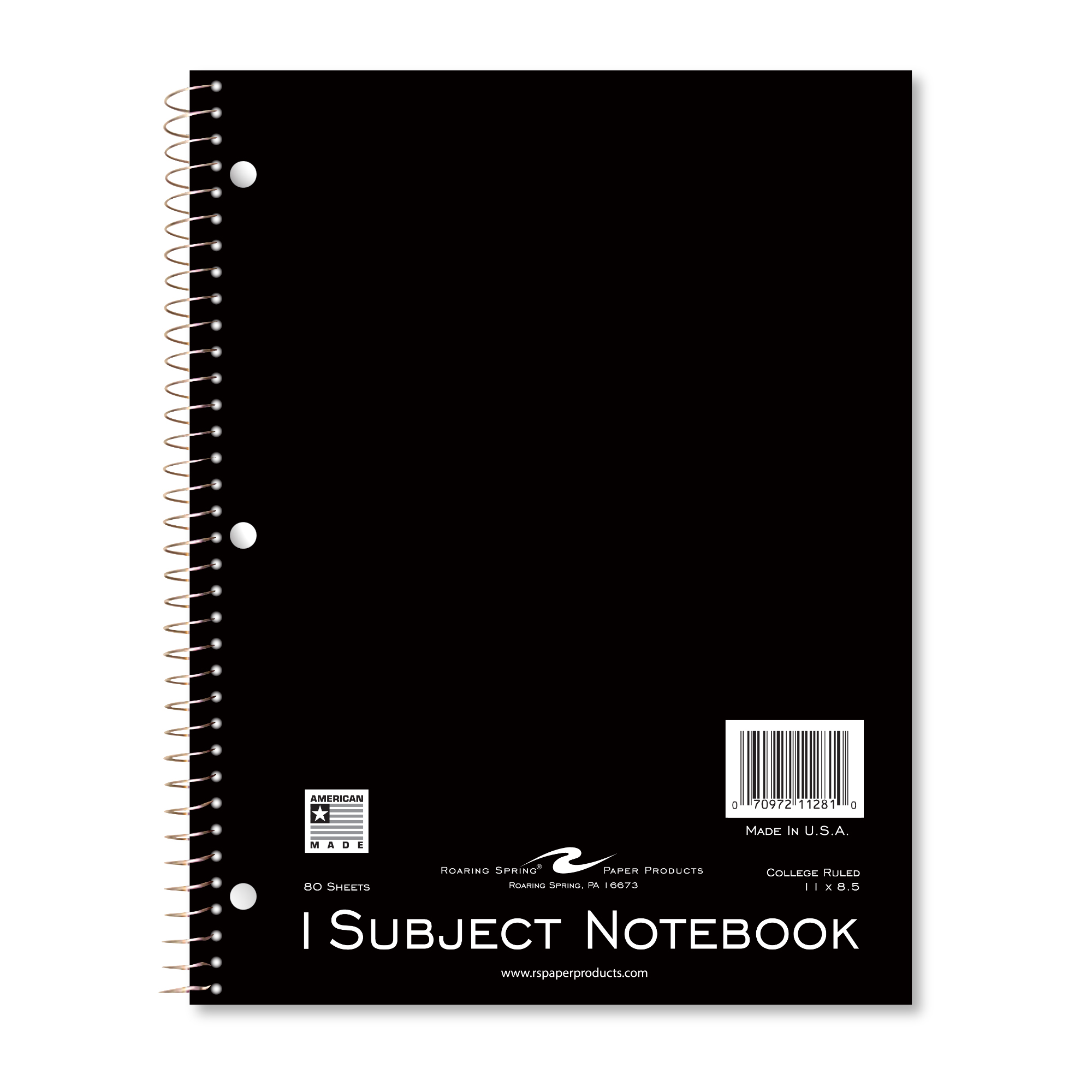One Subject Wirebound Notebook. College Ruled