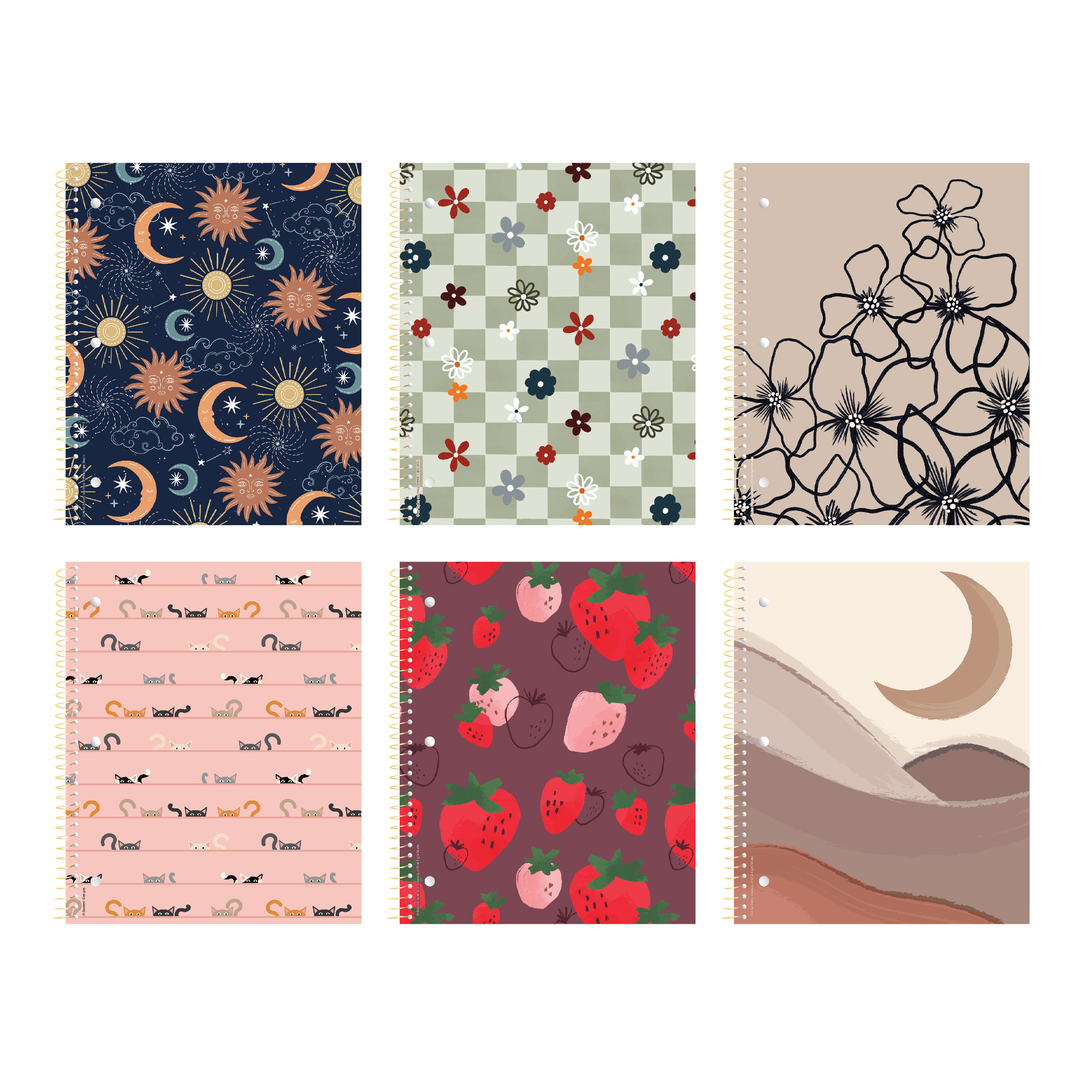 Studio Series One Subject Notebook, College Ruled, Assorted Studio Series Cover Designs - Set 5