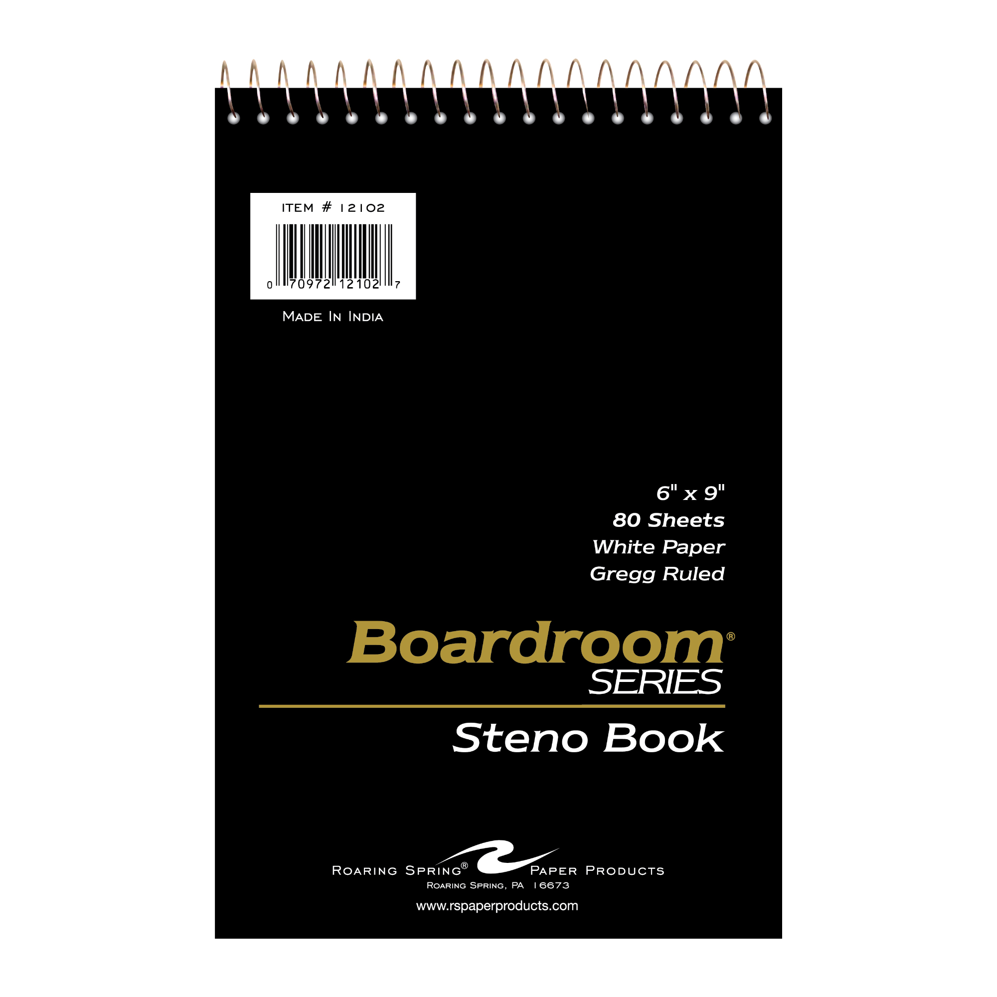 Boardroom Series Steno Book, Gregg Ruled, White Paper