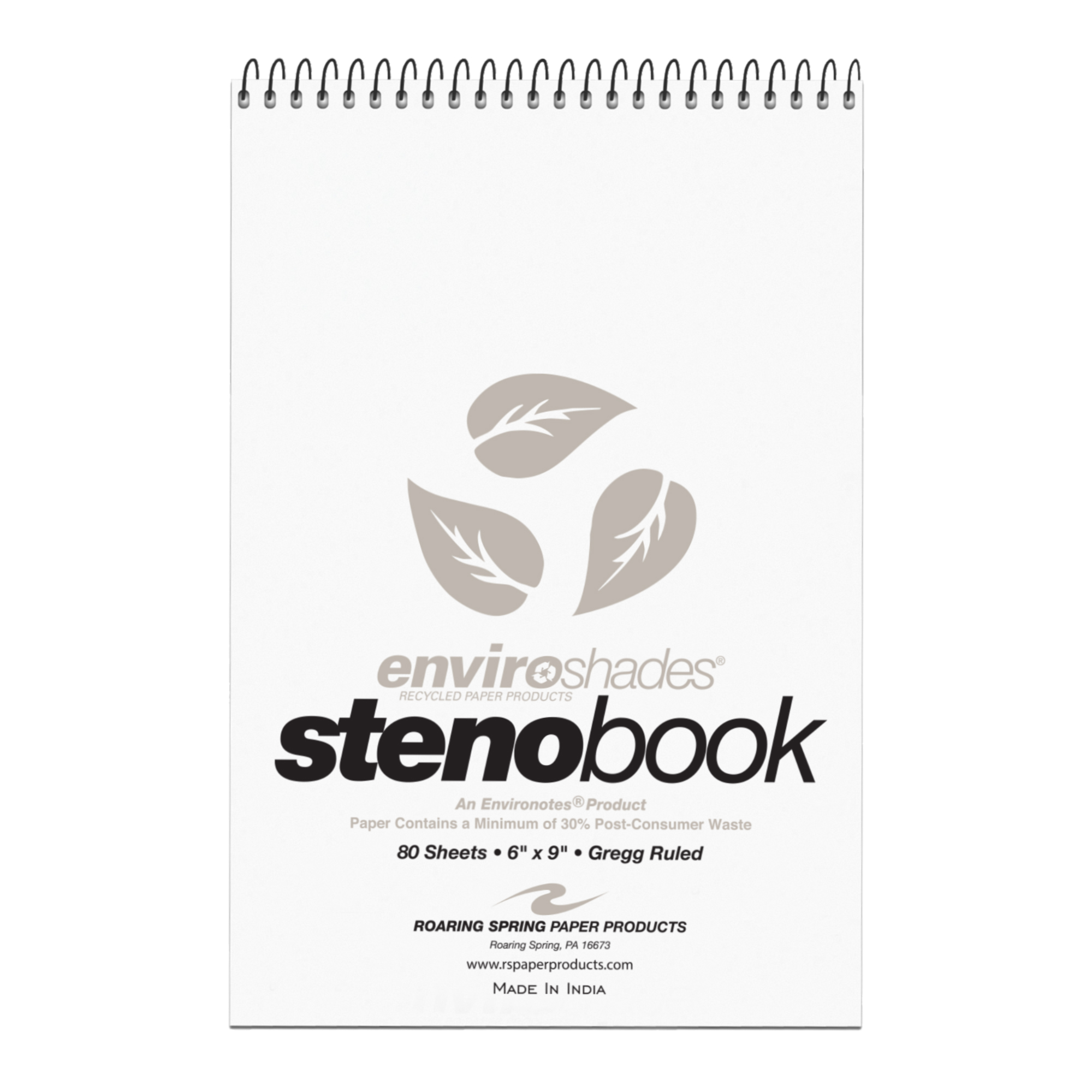 Enviroshades® Recycled Steno Book, 4 Pack, Gray Paper