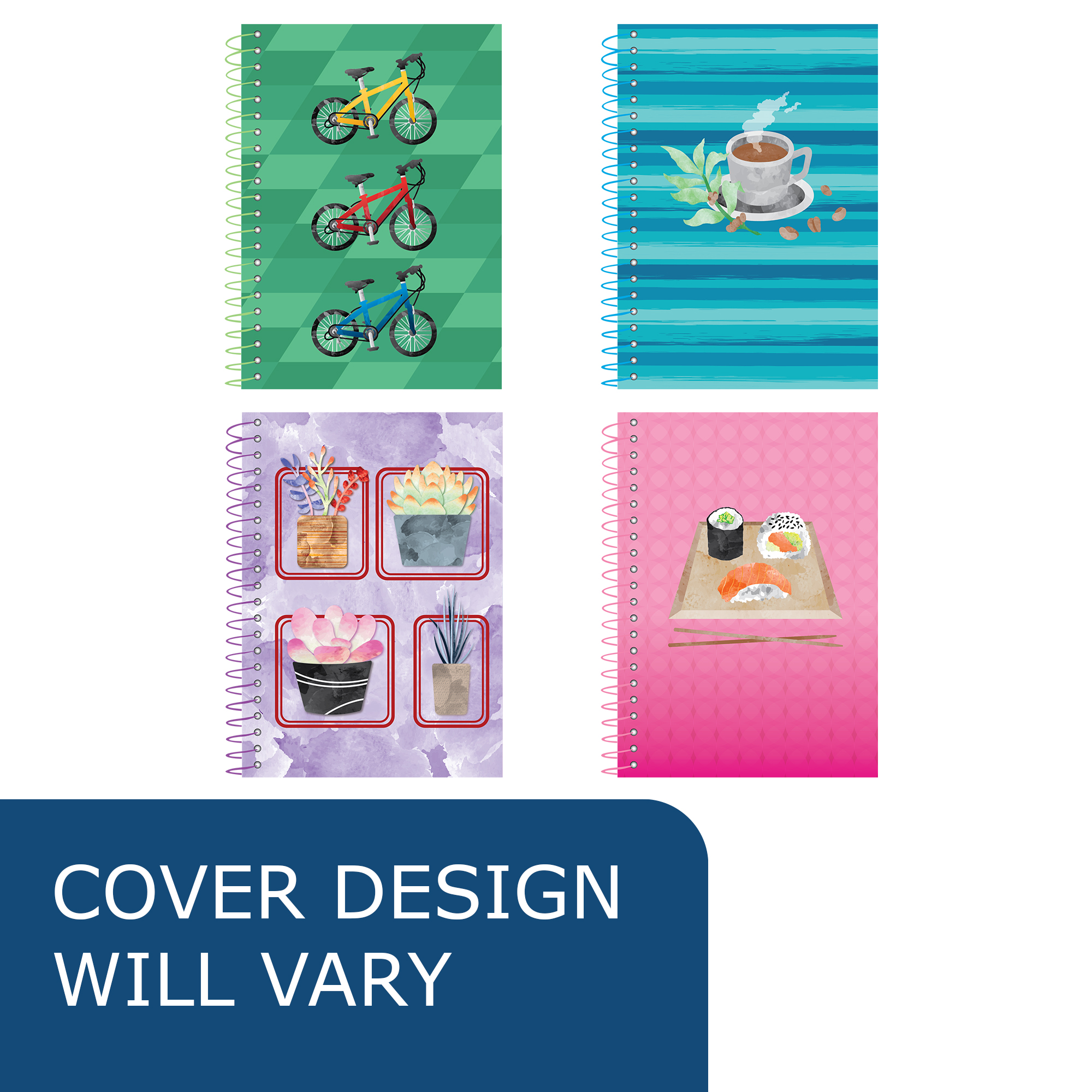 Lifenotes Recycled Memo Wirebound Notebook, College Ruled, Assorted Colors