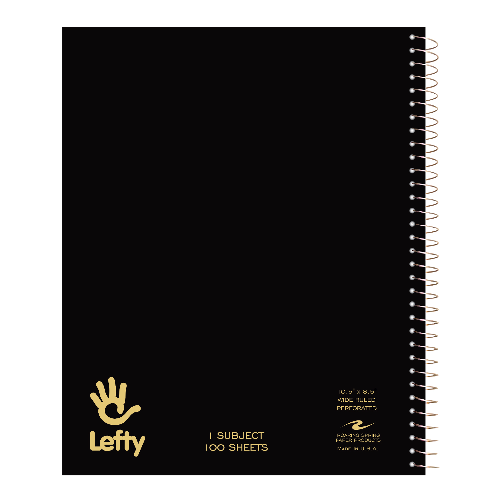 Lefty One Subject Left Handed Wirebound Notebook, Wide Ruled
