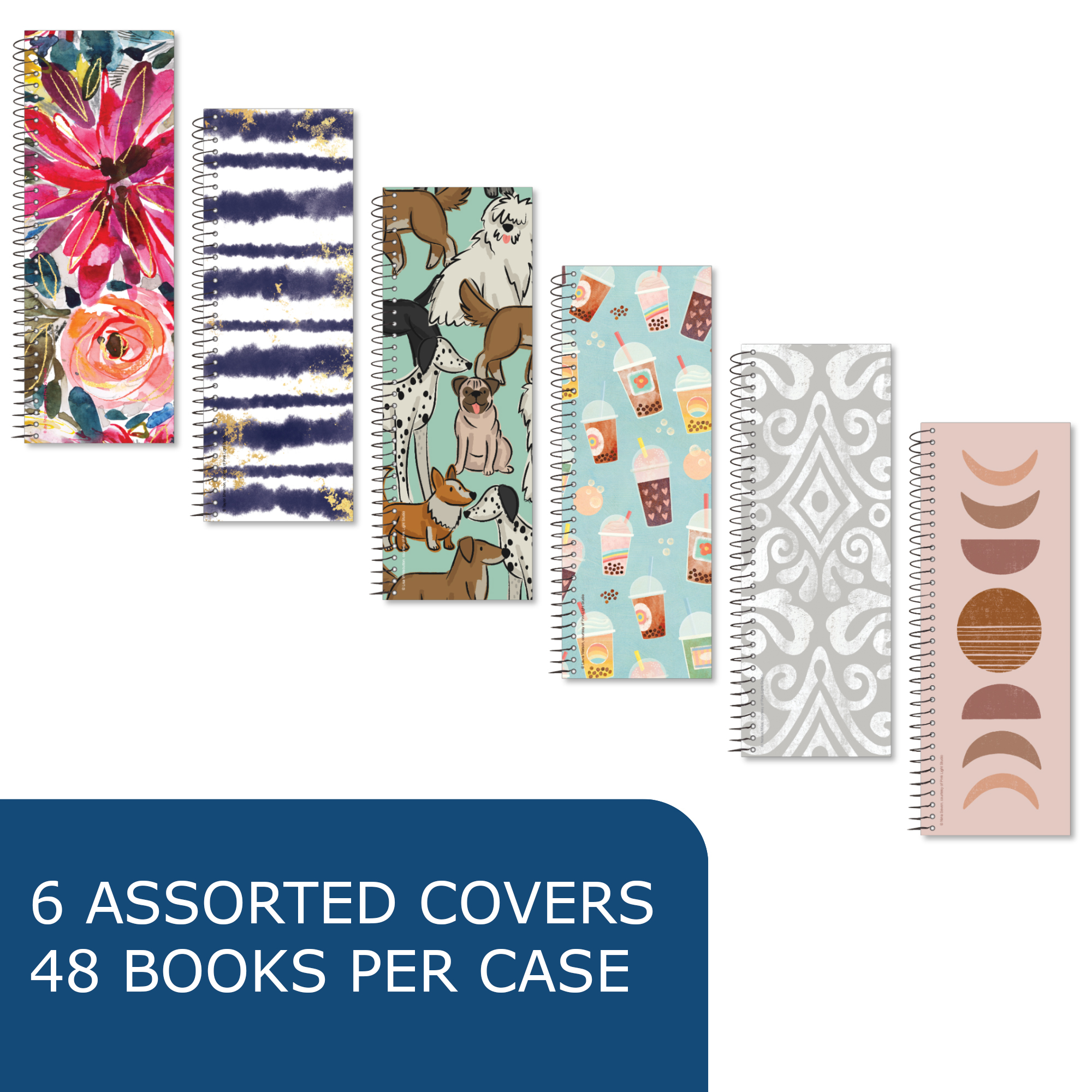 Studio Series "Tall Tales" Notebook, College Ruled, 11" x 4", 50 Sheets, Assorted Studio Series Cover Designs