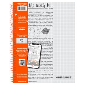 Whitelines® Wirebound Notebook with Premium Gray Paper with White Grids (5x5), Paper that works with your phone!