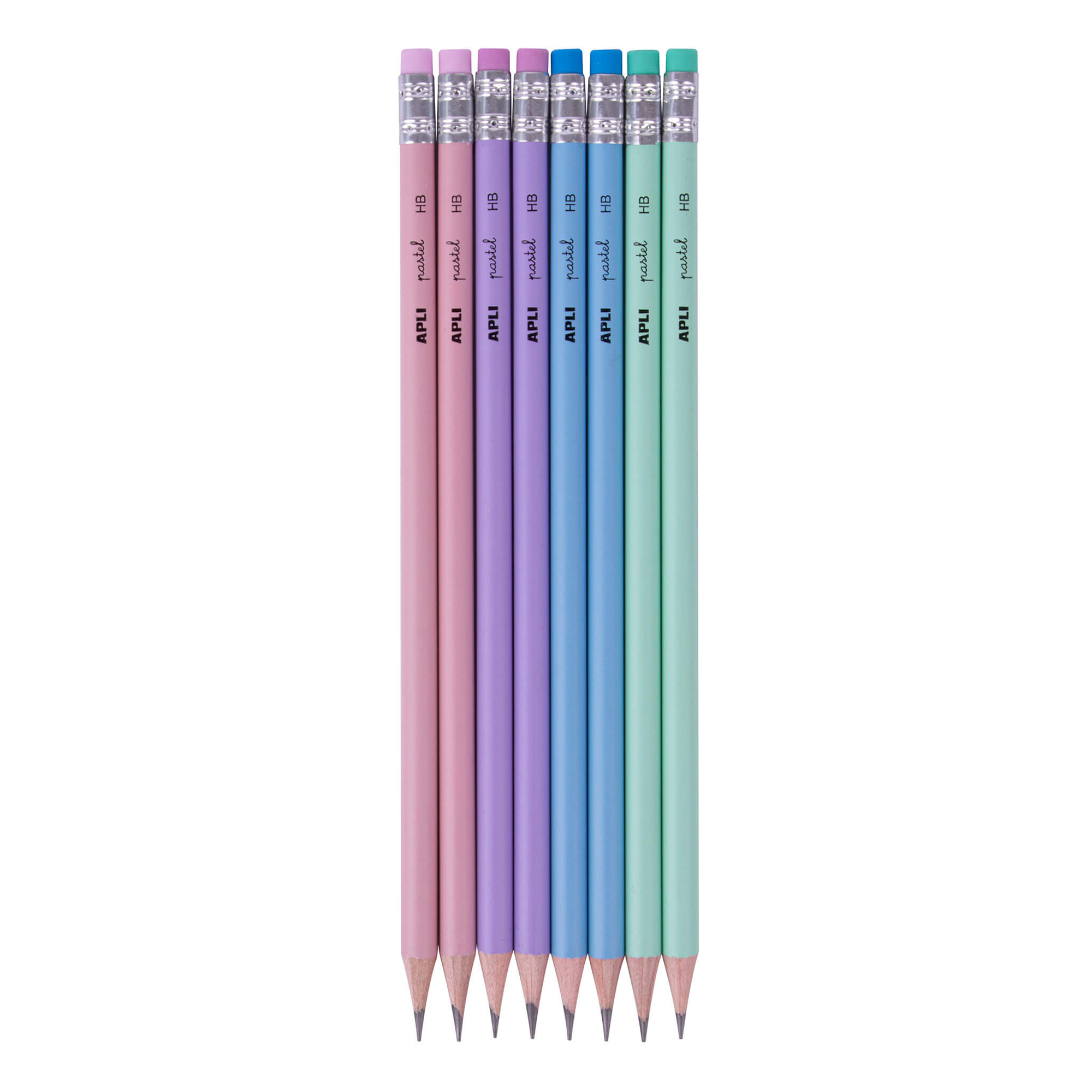 Nordik Collection Graphite Pencils with Eraser, Assorted Pastel