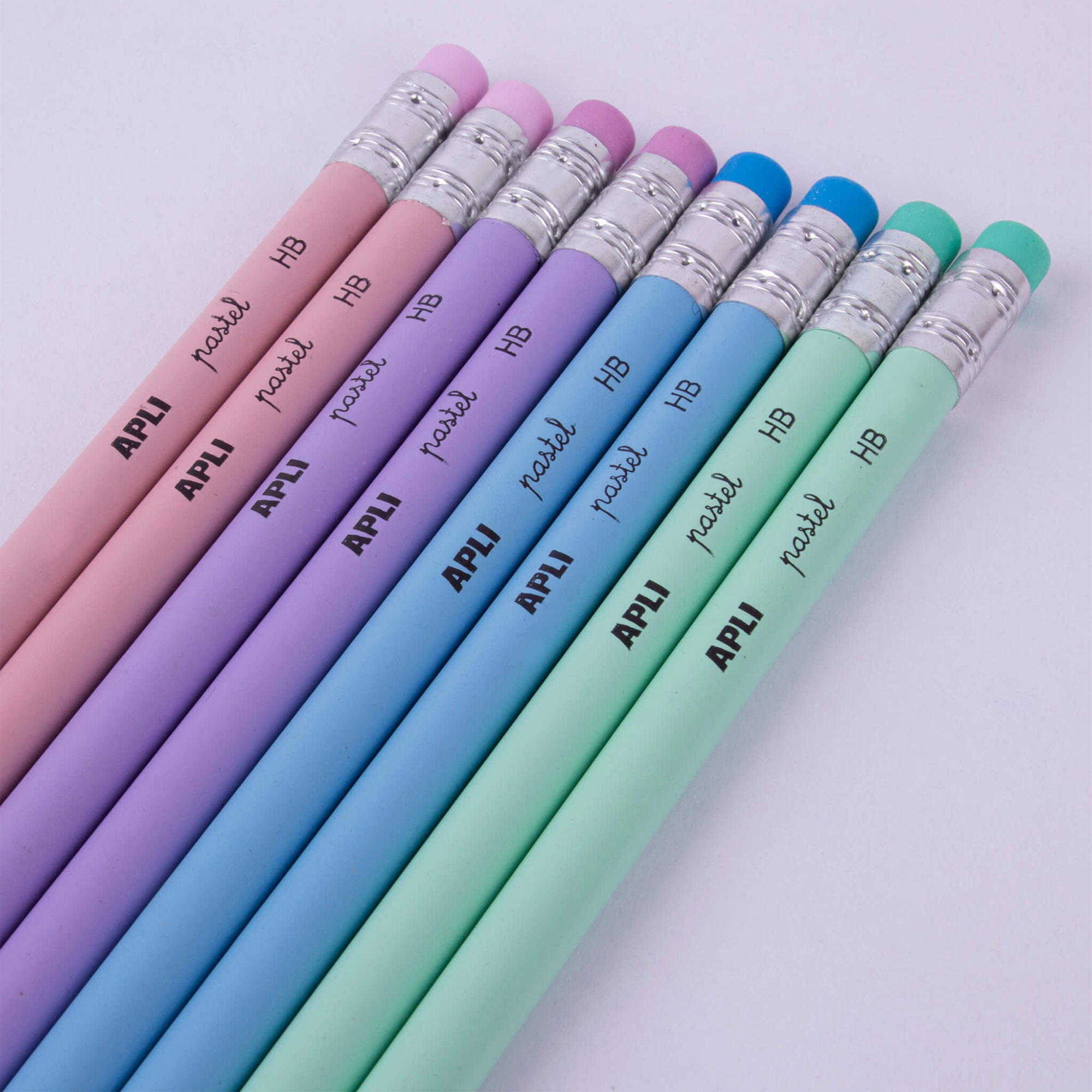 Nordik Collection Graphite Pencils with Eraser, Assorted Pastel