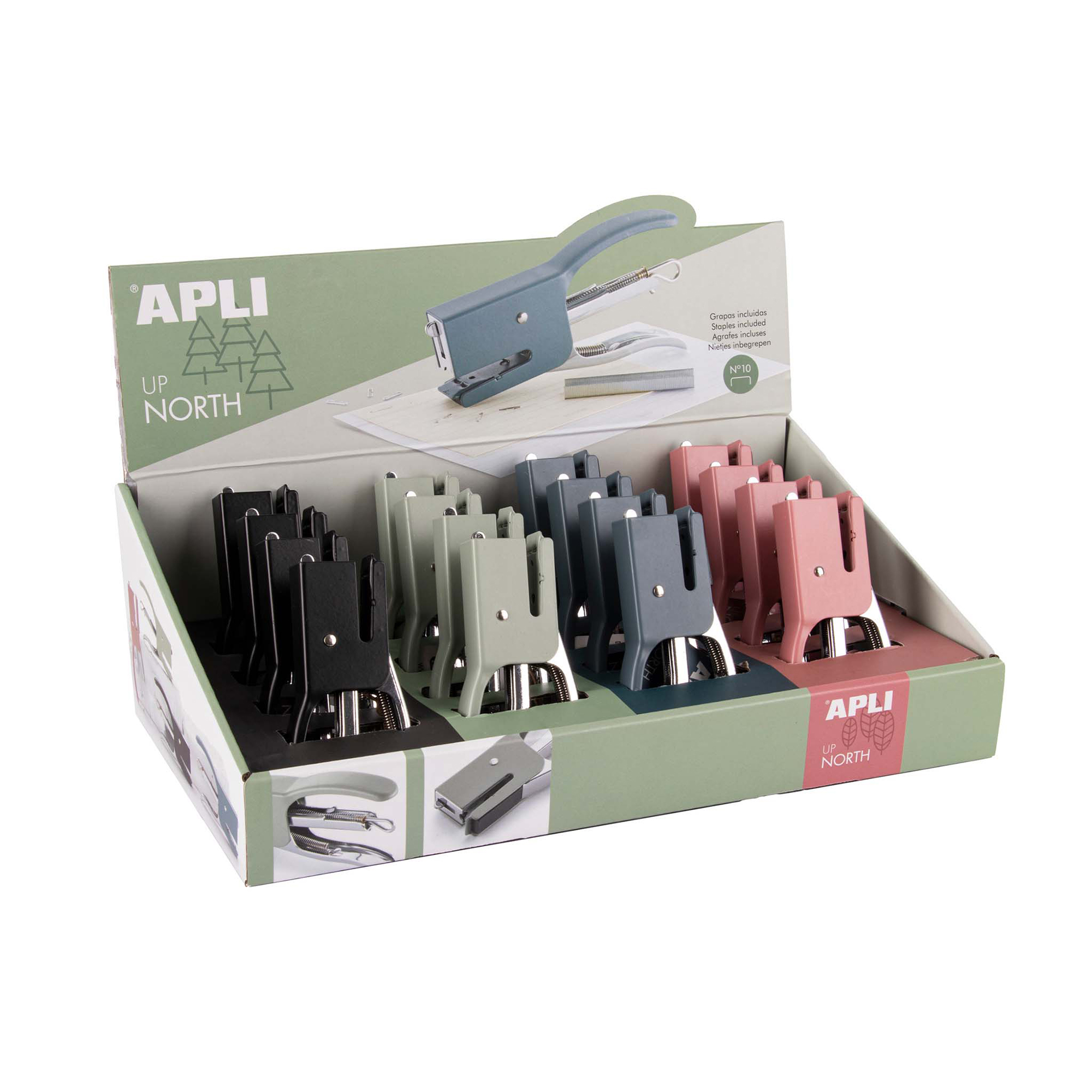 Up North Collection Metal Plier Stapler with No.10 Refill, Assorted Colors