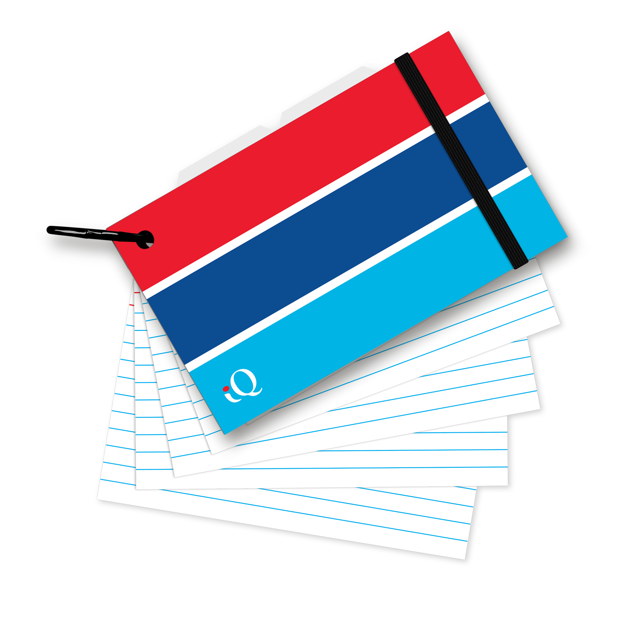 iScholar® Lined 3" x 5" Index Cards on a Ring with Poly Cover and 3 Moveable Tabbed Dividers, 100 White Cards, Assorted Covers