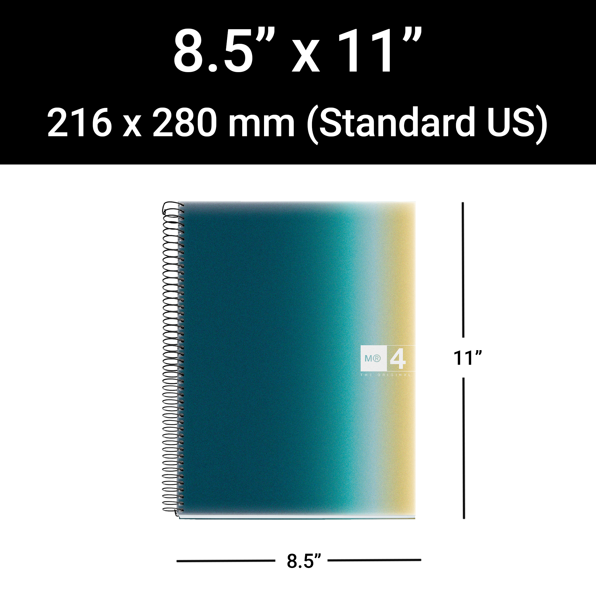 MiquelRius Aurora Lined 4 Subject Notebook, Poly Cover - Iceland