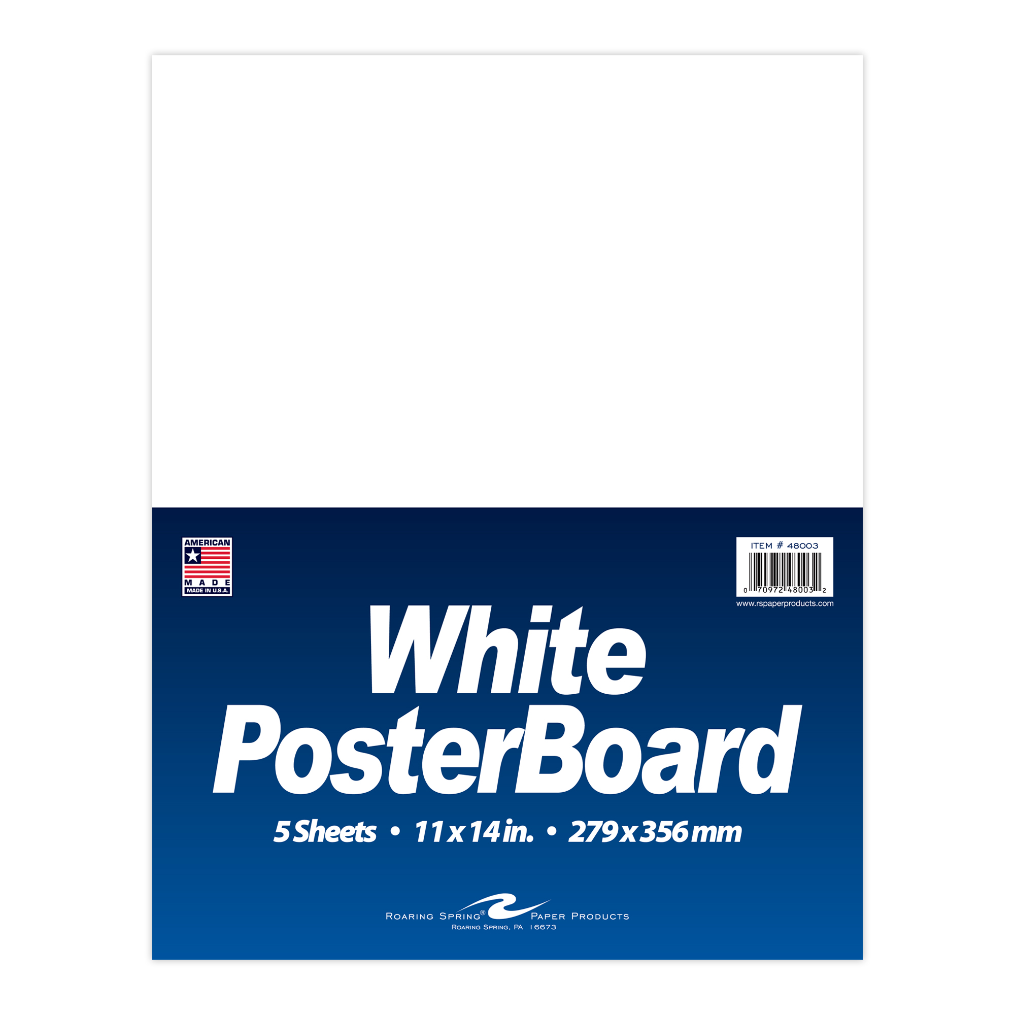 White Poster Board, 5 Sheets per Pack