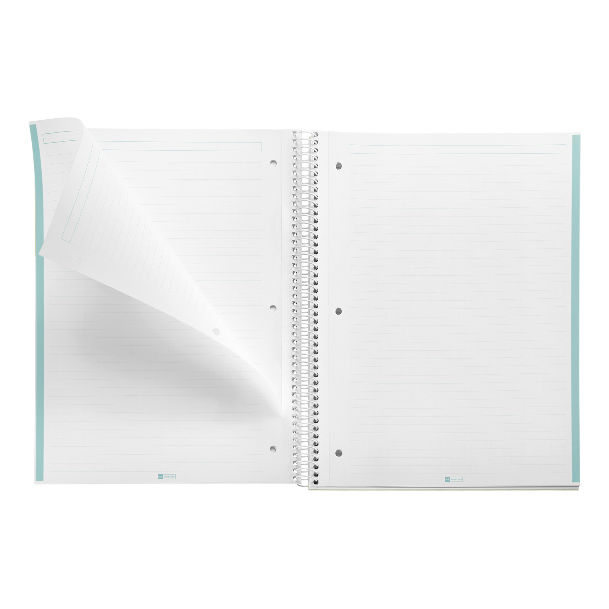 M® MiquelRius Emotions® Lined 1 Subject Notebook, 11" x 8.5", Cardboard Cover - Sky Blue