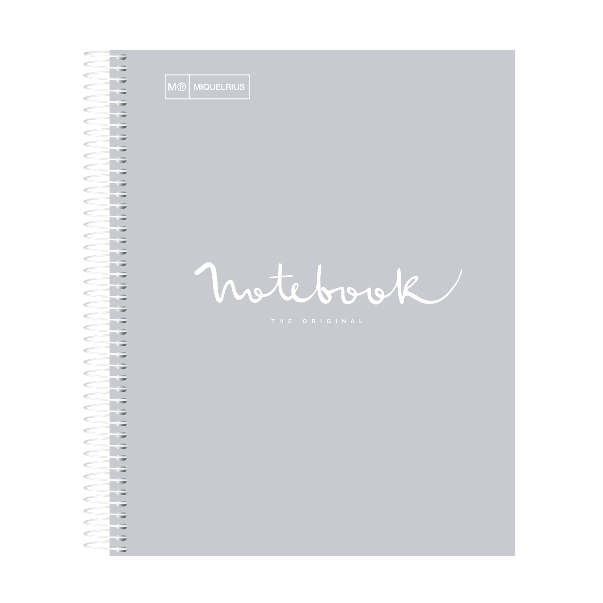 M® MiquelRius Emotions® Lined 1 Subject Notebook, 11" x 8.5", Cardboard Cover - Gray