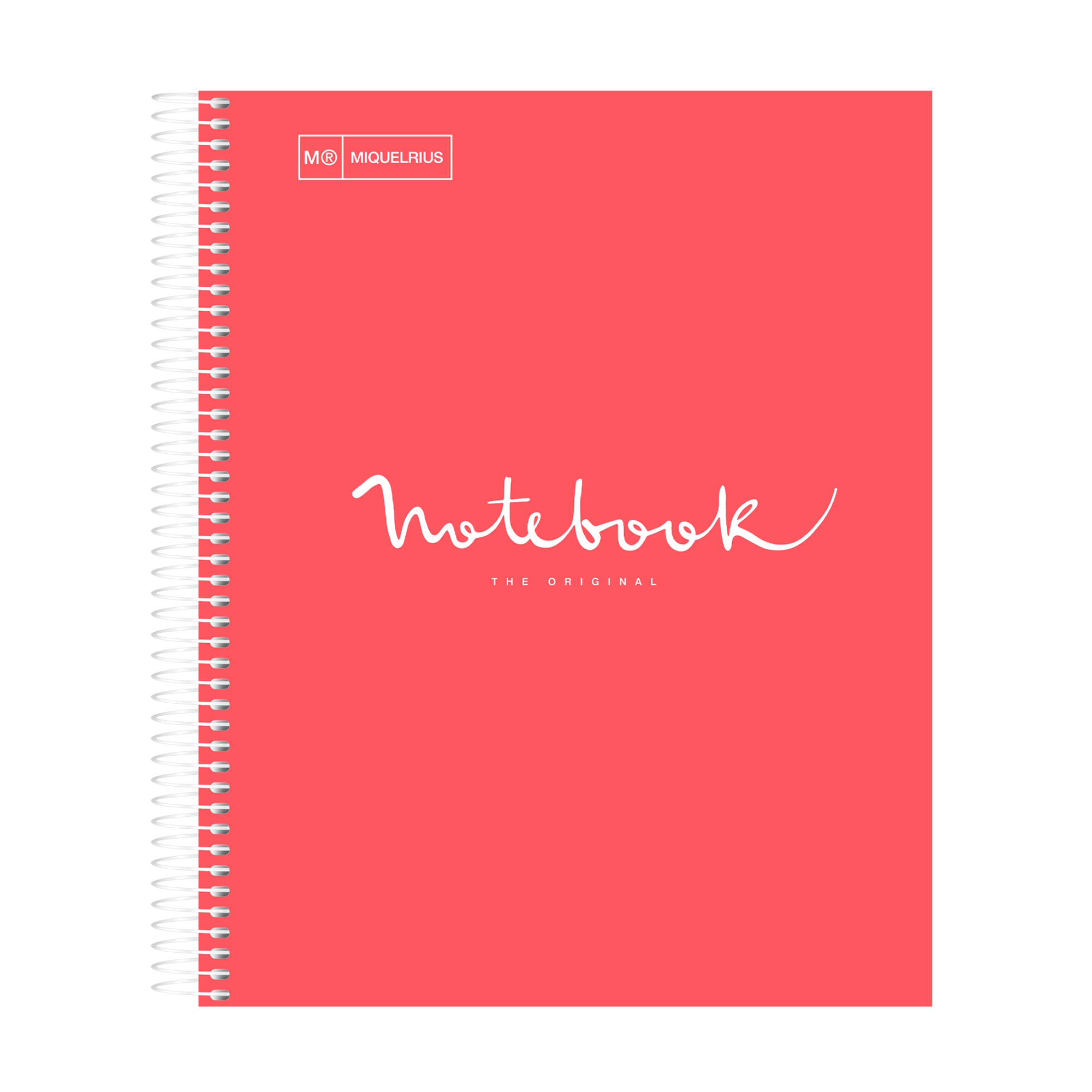 M® MiquelRius Emotions® Lined 1 Subject Notebook, 11" x 8.5", Cardboard Cover - Coral