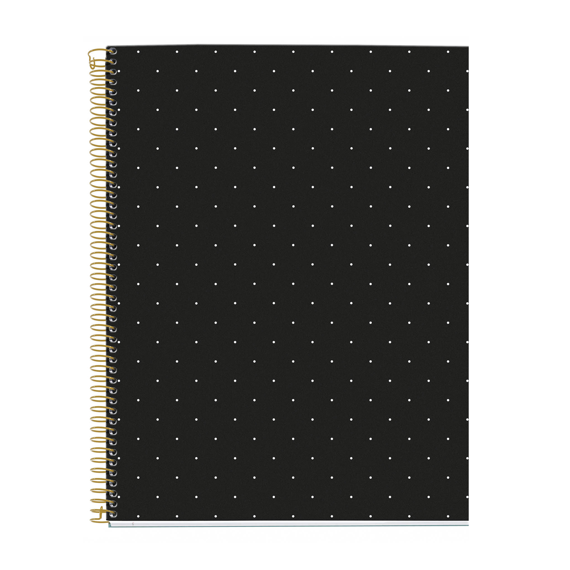 M® MiquelRius Lined 4 Subject Notebook, 11" x 8.5", Cardboard Cover - Black Dots