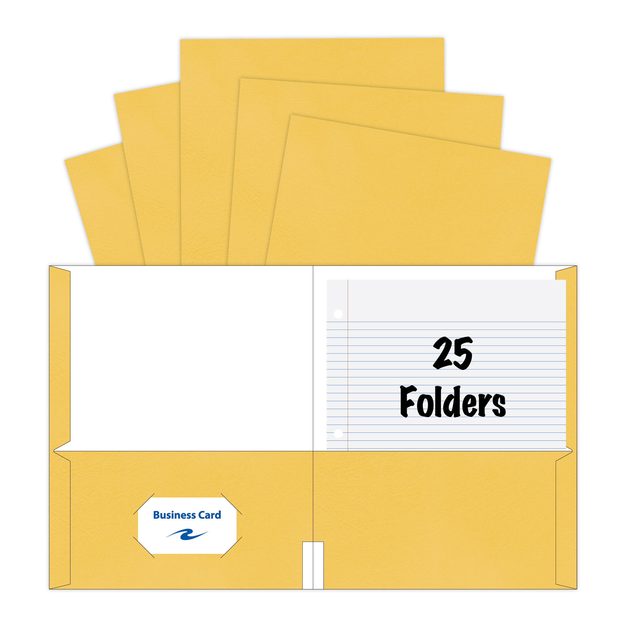 Embossed 2-Pocket Folders, 25 per Box, Gold