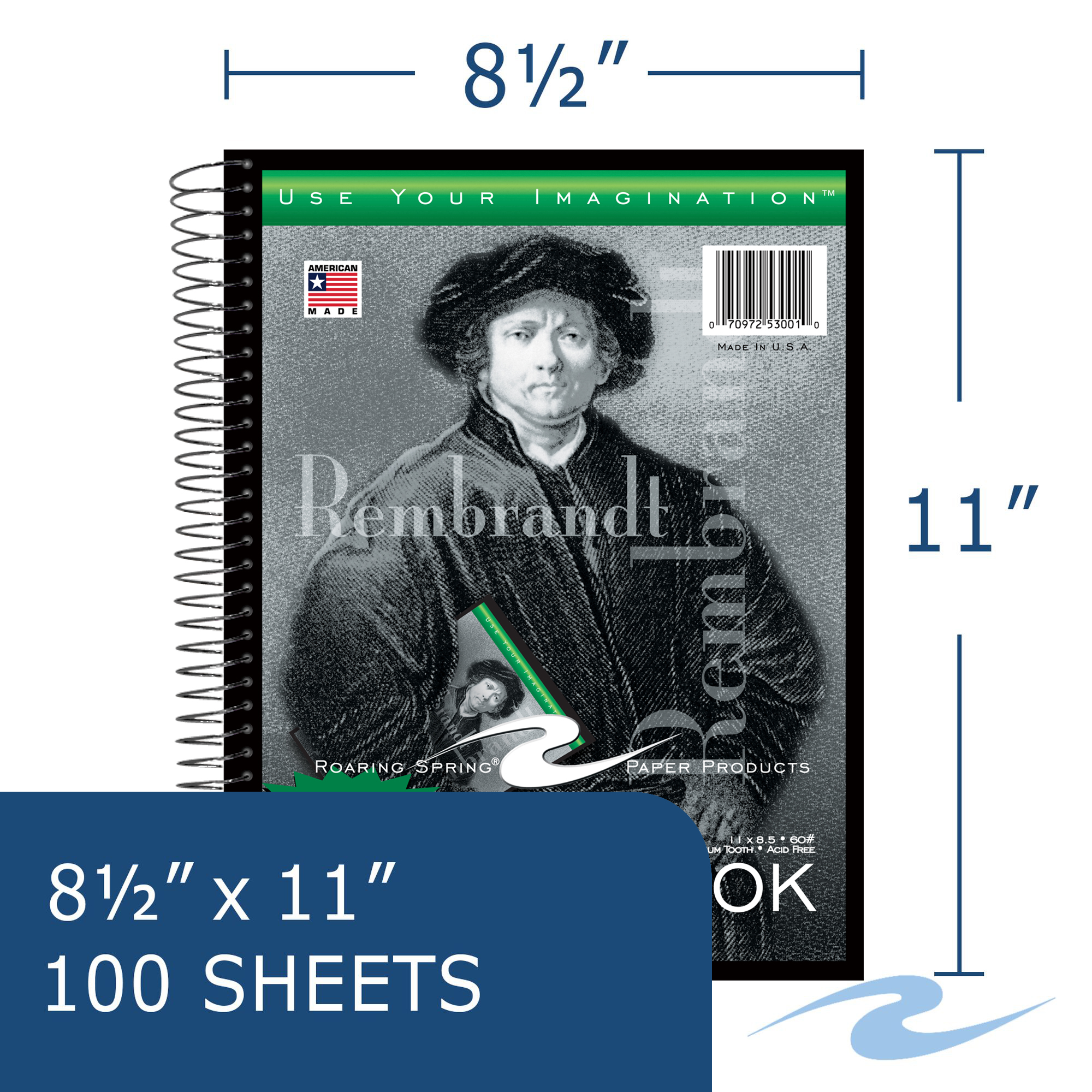 Rembrandt Wirebound Sketchbook, 60 lb. Drawing Paper