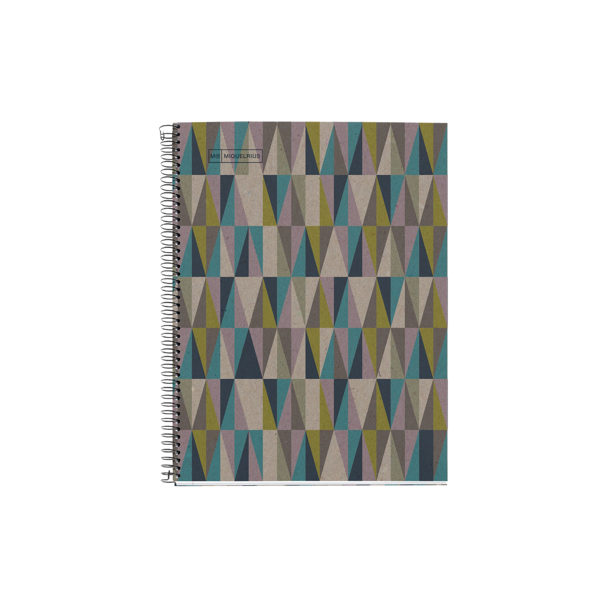 MiquelRius Recycled Collection, Lined 4 Subject Notebook, A5 (8.27" x 5.83"), Cardboard Cover - Eco Diamonds