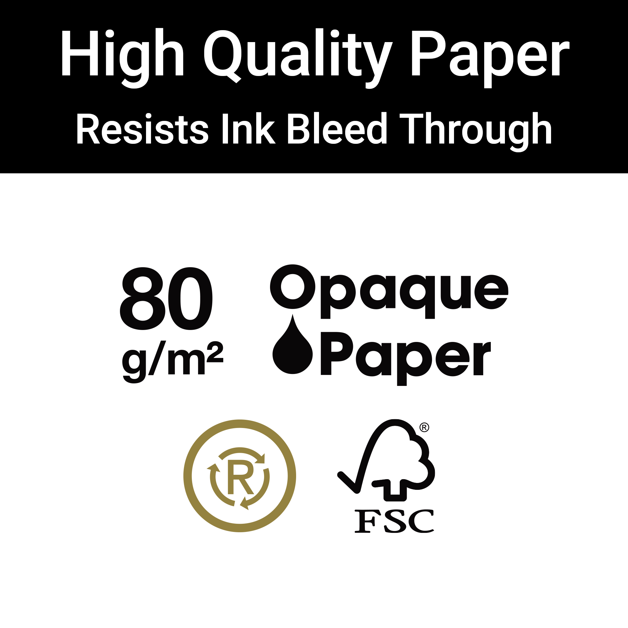 M® MiquelRius Recycled Collection, Lined 4 Subject Notebook, 11" x 8.5", Cardboard Cover - Eco Stripes