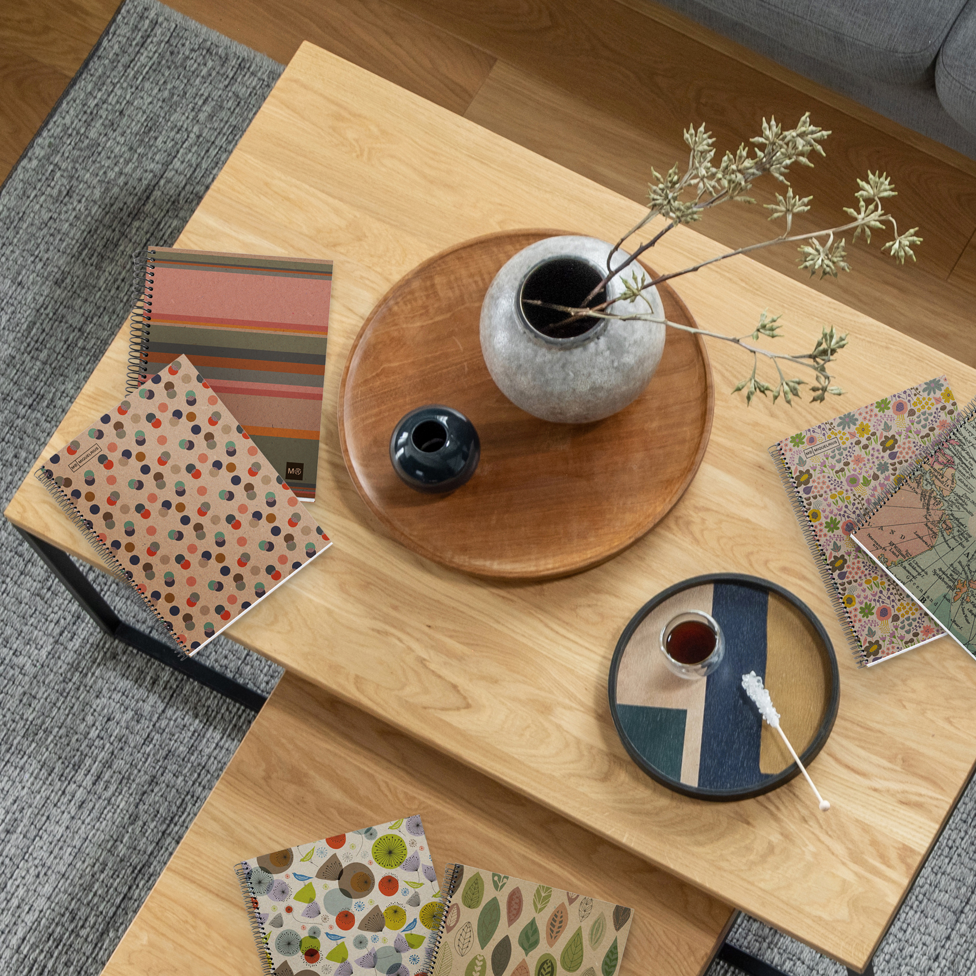 M® MiquelRius Recycled Collection, Lined 4 Subject Notebook, 11" x 8.5", Cardboard Cover - Eco Confetti