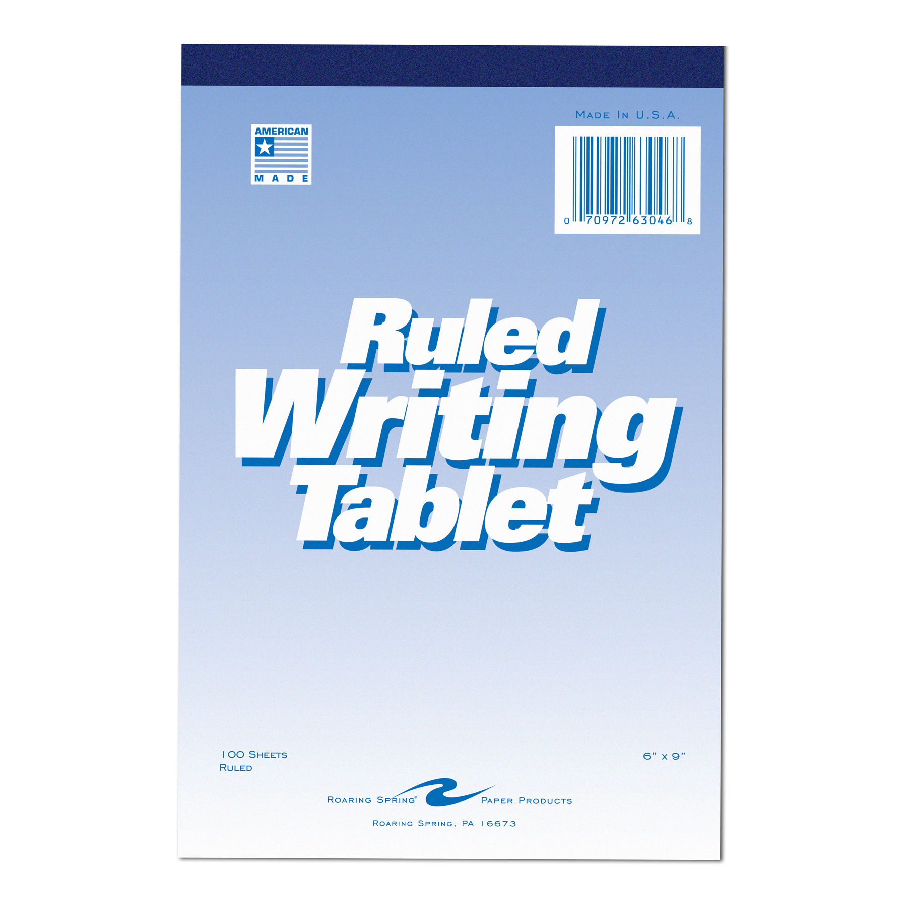 Writing Tablet, Wide Ruled, White Paper