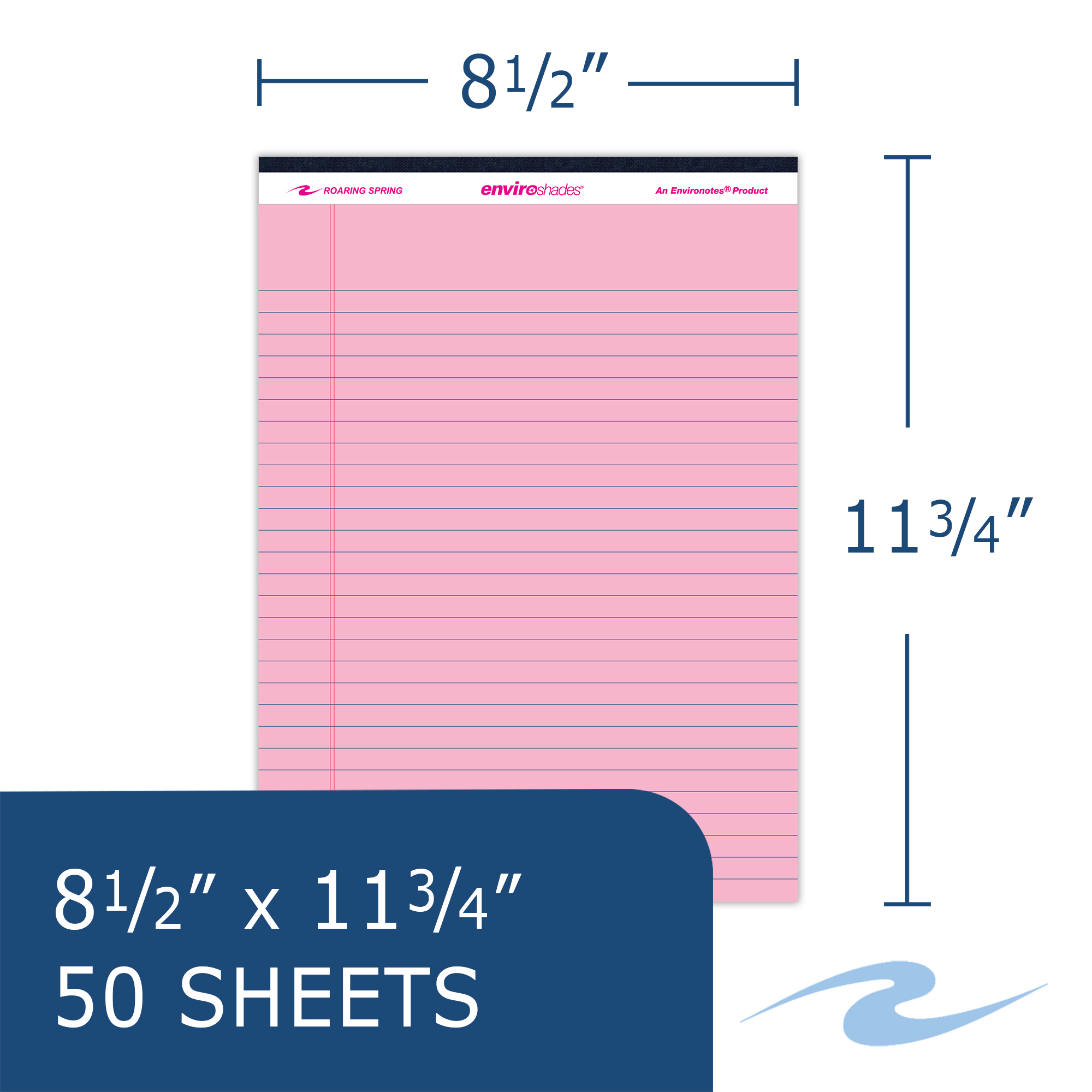 Enviroshades® Recycled Legal Pads, Legal Ruled, Pink, Pack of 12