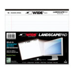 Wide® Recycled Landscape Legal Pads, College Ruled with Margin, White