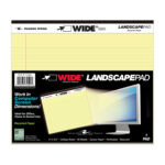 Wide® Recycled Landscape Legal Pads, College Ruled with Margin, Canary