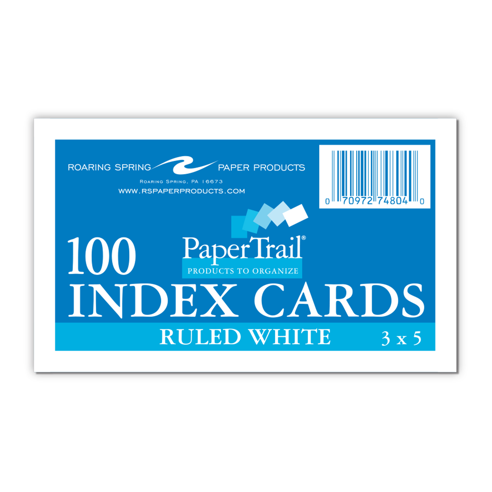 PaperTrail® 3" x 5" Index Cards, Ruled, 100 Count