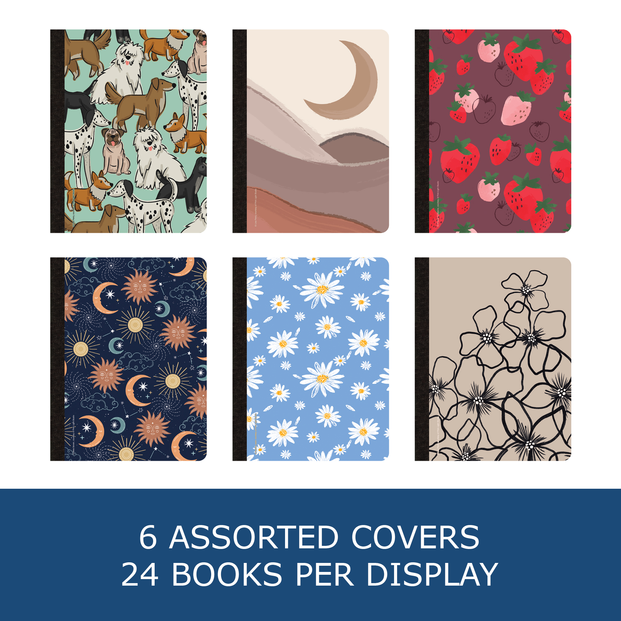 Studio Series Hard Cover Composition Book, College Ruled, 20 lb. Paper, Assorted Studio Series Cover Designs