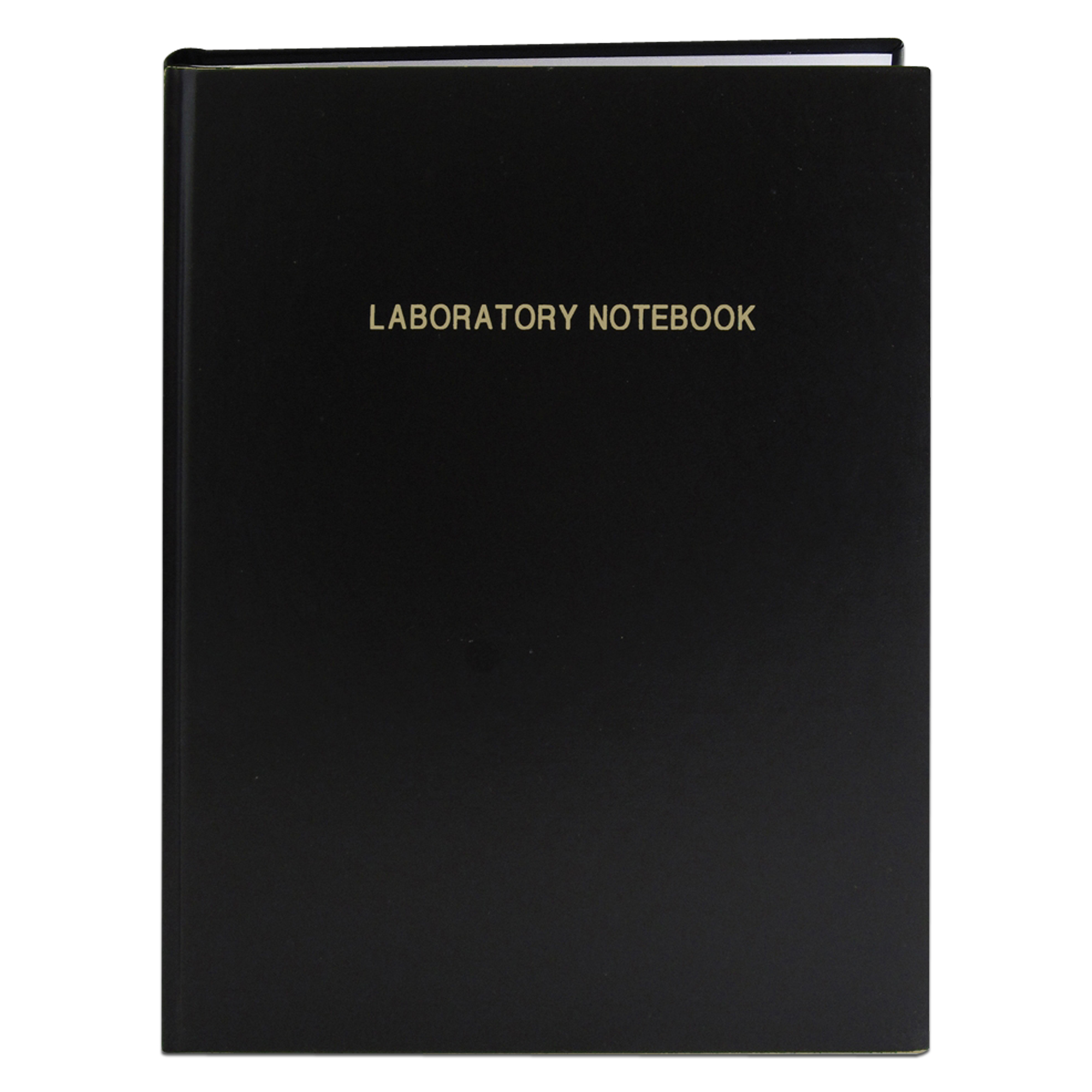 Lab Book with Numbered Pages, 4x4 Grid Ruled, Center Sewn Case Binding, Black Laminate Cover