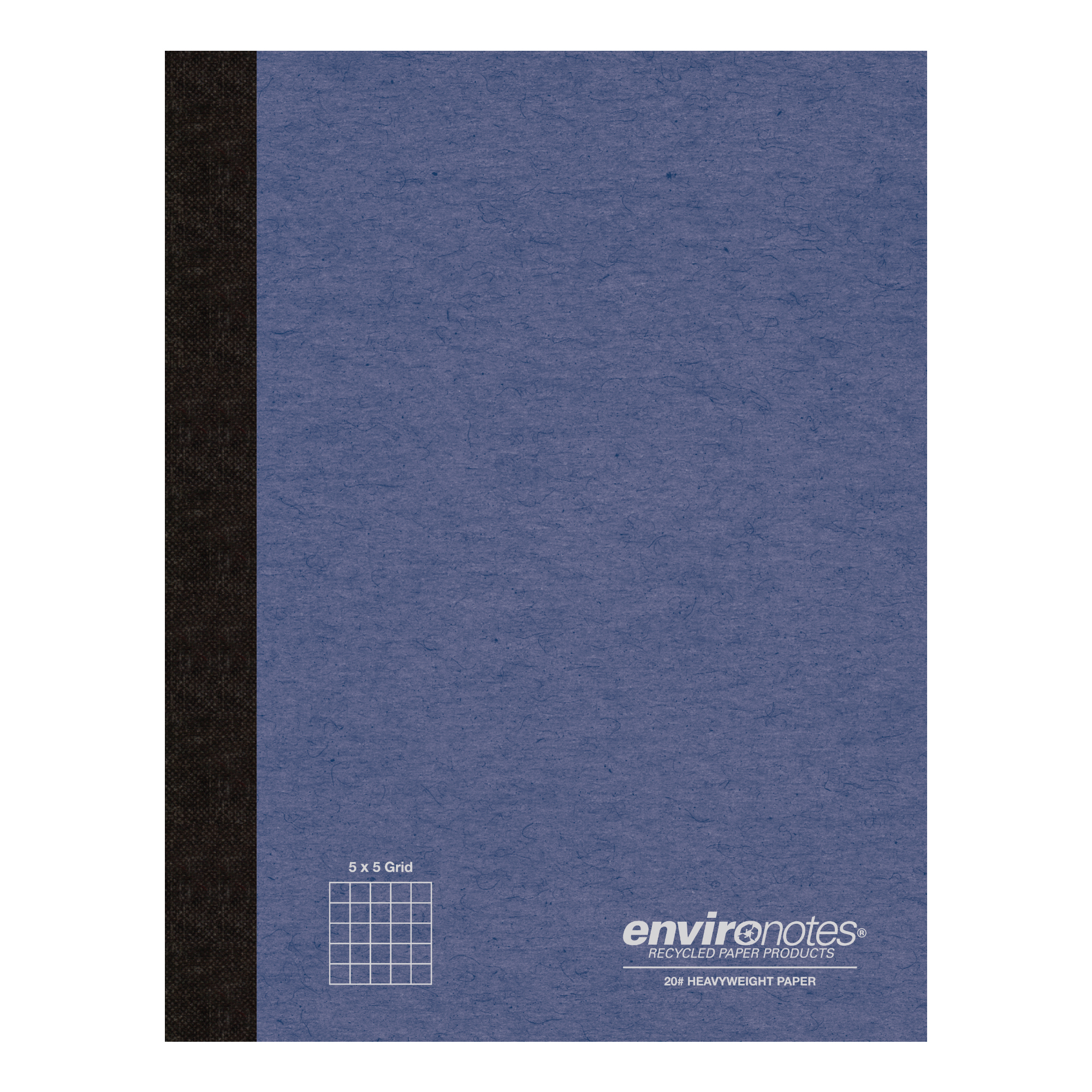 Environotes® Recycled Composition Book, 5x5 Grid Ruled, 20 lb. paper, 60 Sheets/120 Pages, Assorted Earthtone Covers