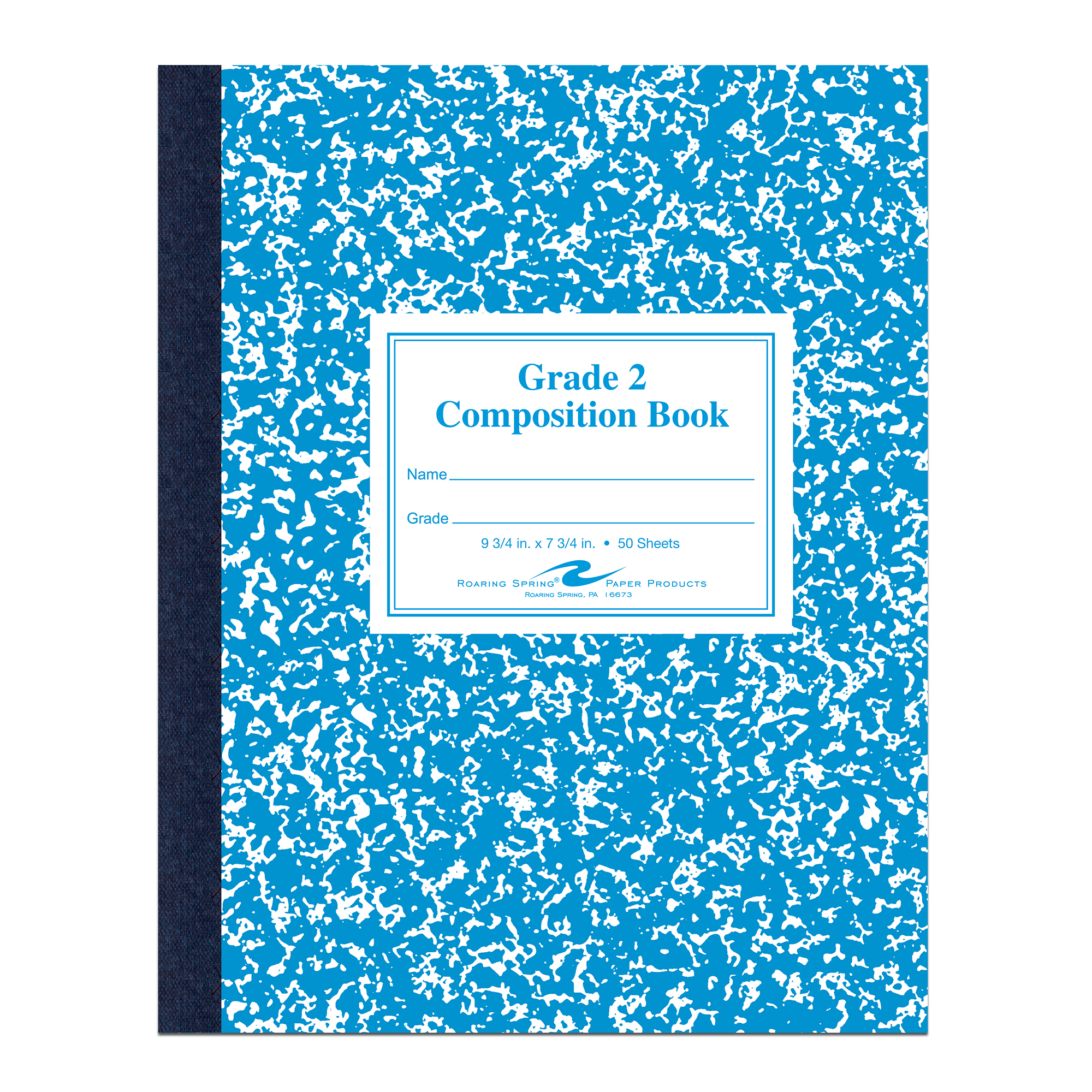 Flexible Cover Composition Book, Grade School Ruled, Blue Marble Cover (Grade 2)